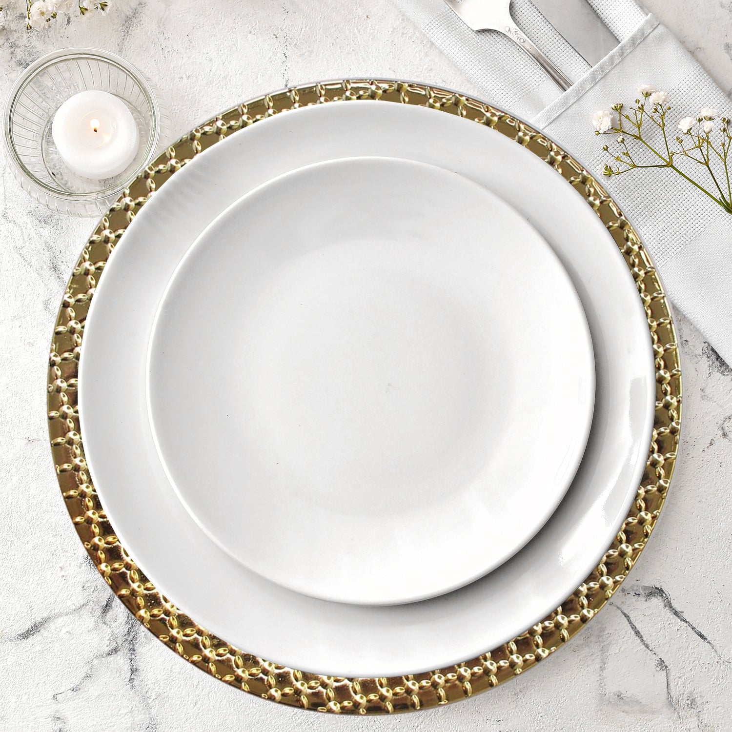 Links Gold 4-Piece Set Charger Plates 13"D