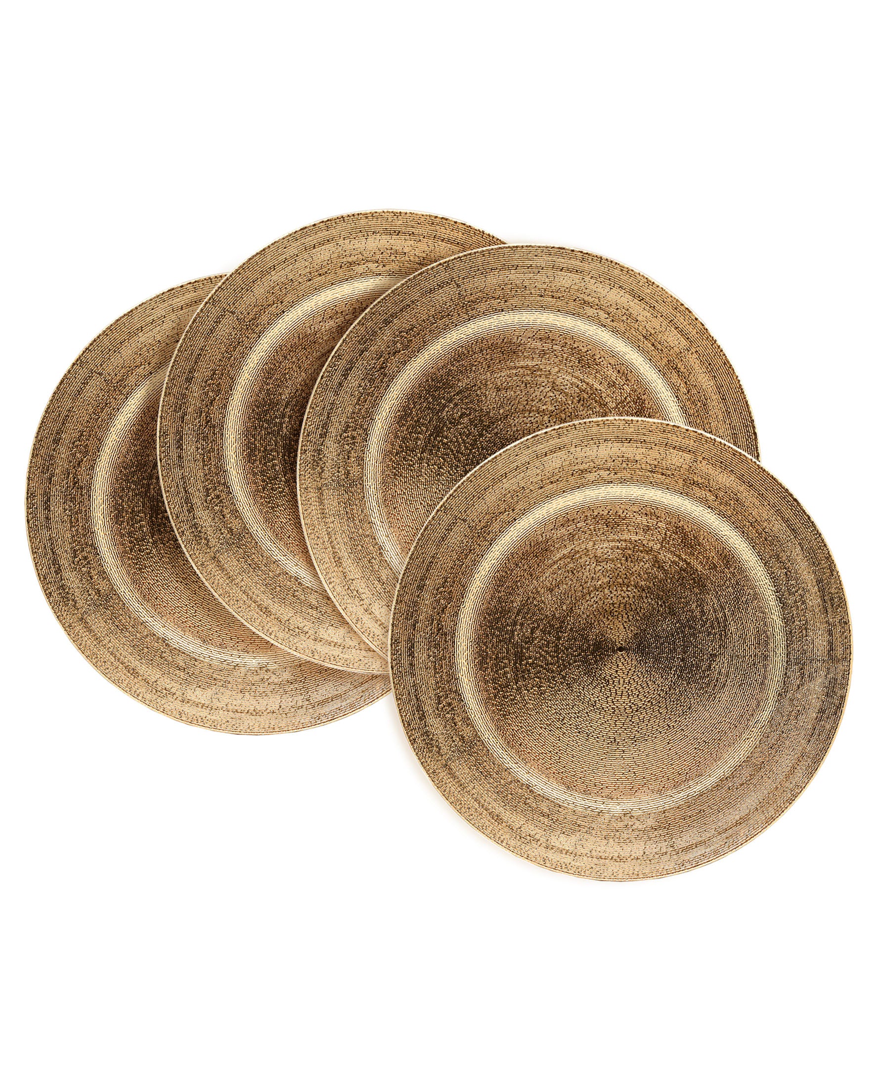 Dazzle Gold Electroplated Charger Set of 4 13"D