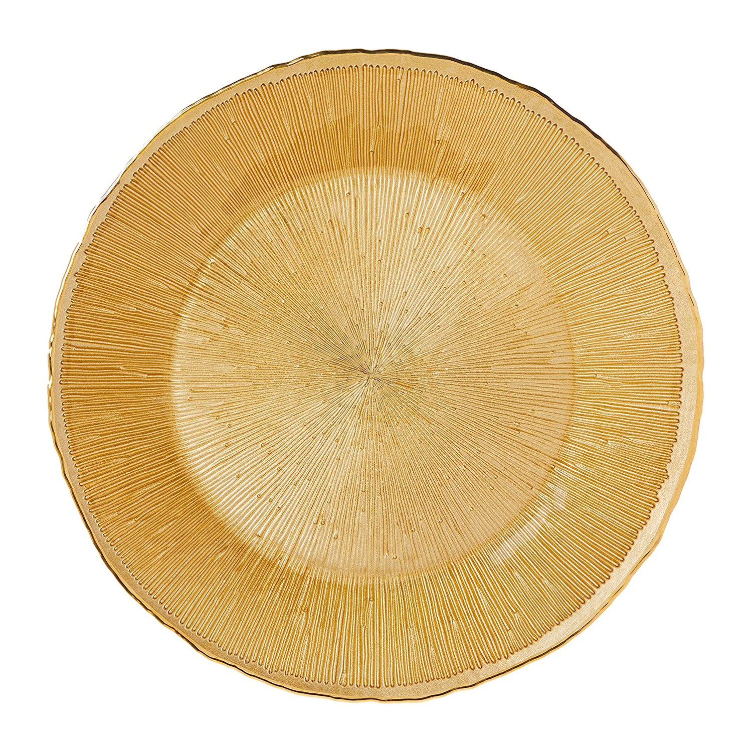 Fusion Gold Glass Charger Plate 13"D
