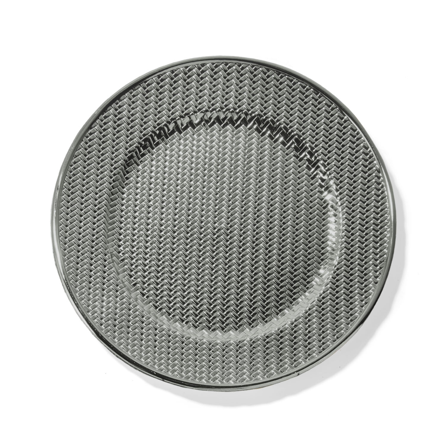 Aubrey Electroplated Gray Antiqued Charger Set of 4 13"D