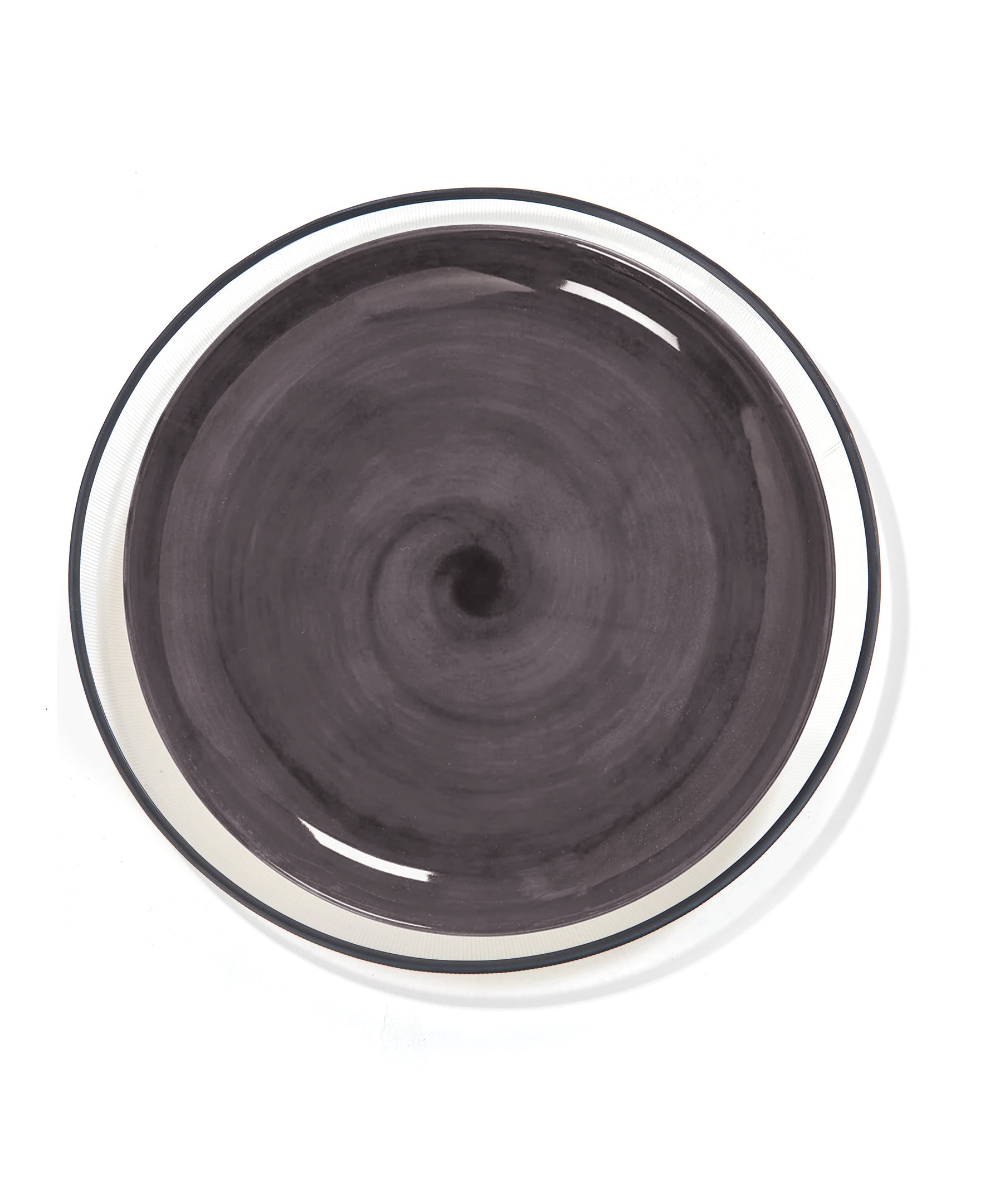 Elite Glass Charger Plate with Black Rim