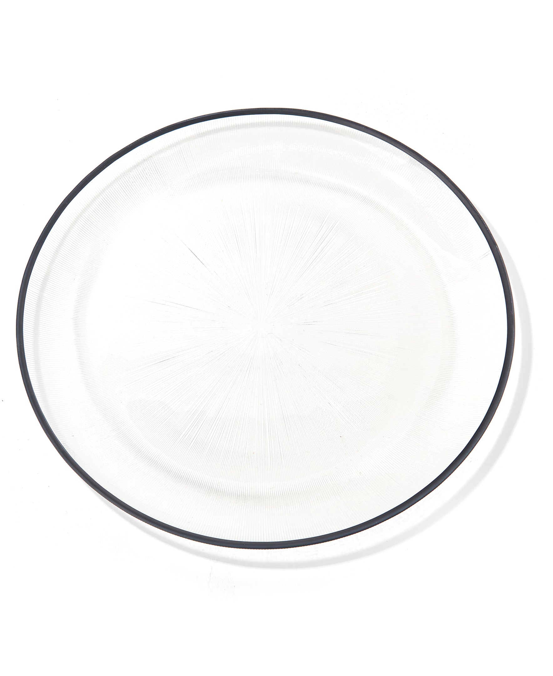 Elite Glass Charger Plate with Black Rim