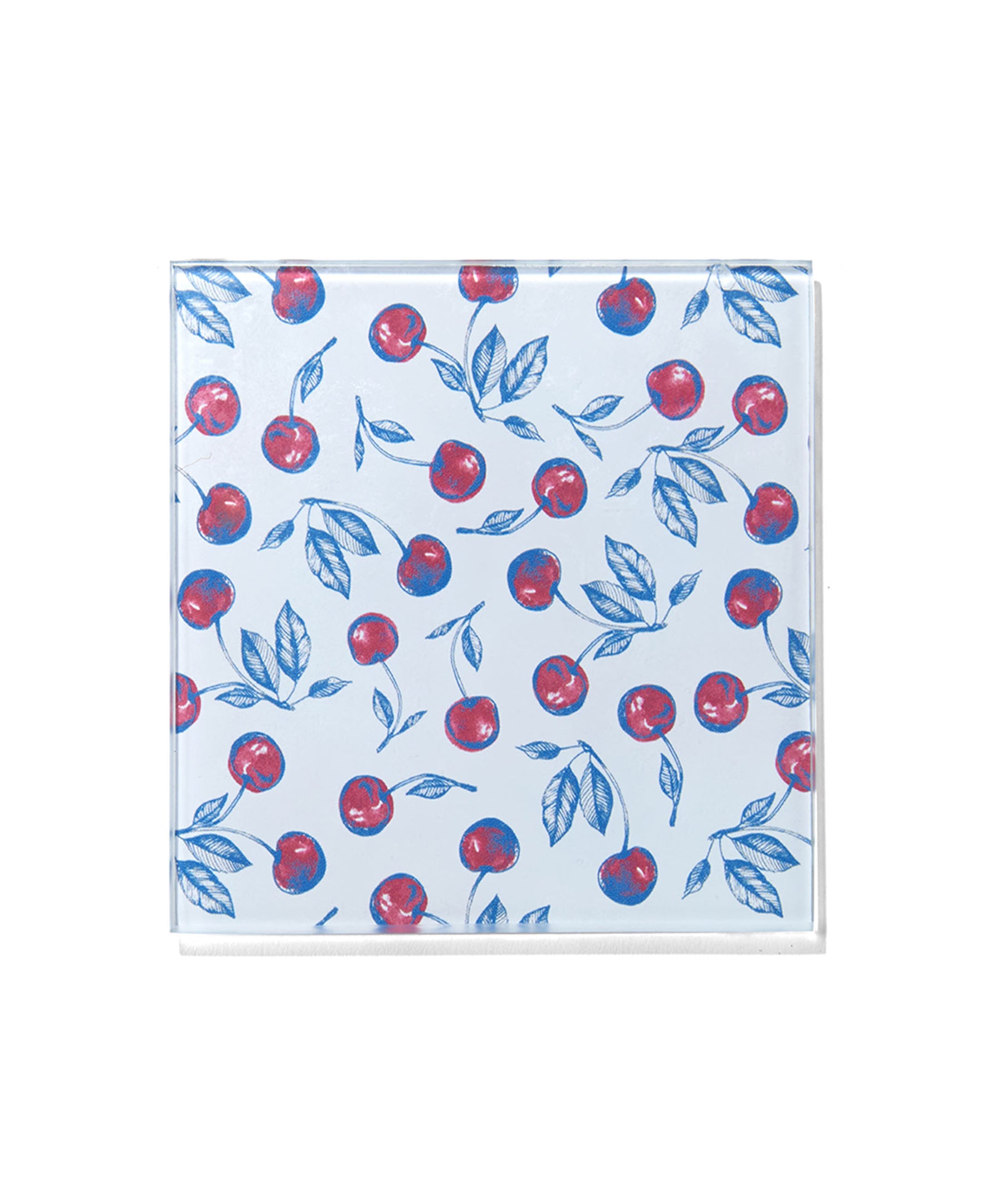 Bing Cherries Glass Coasters - Set of 4