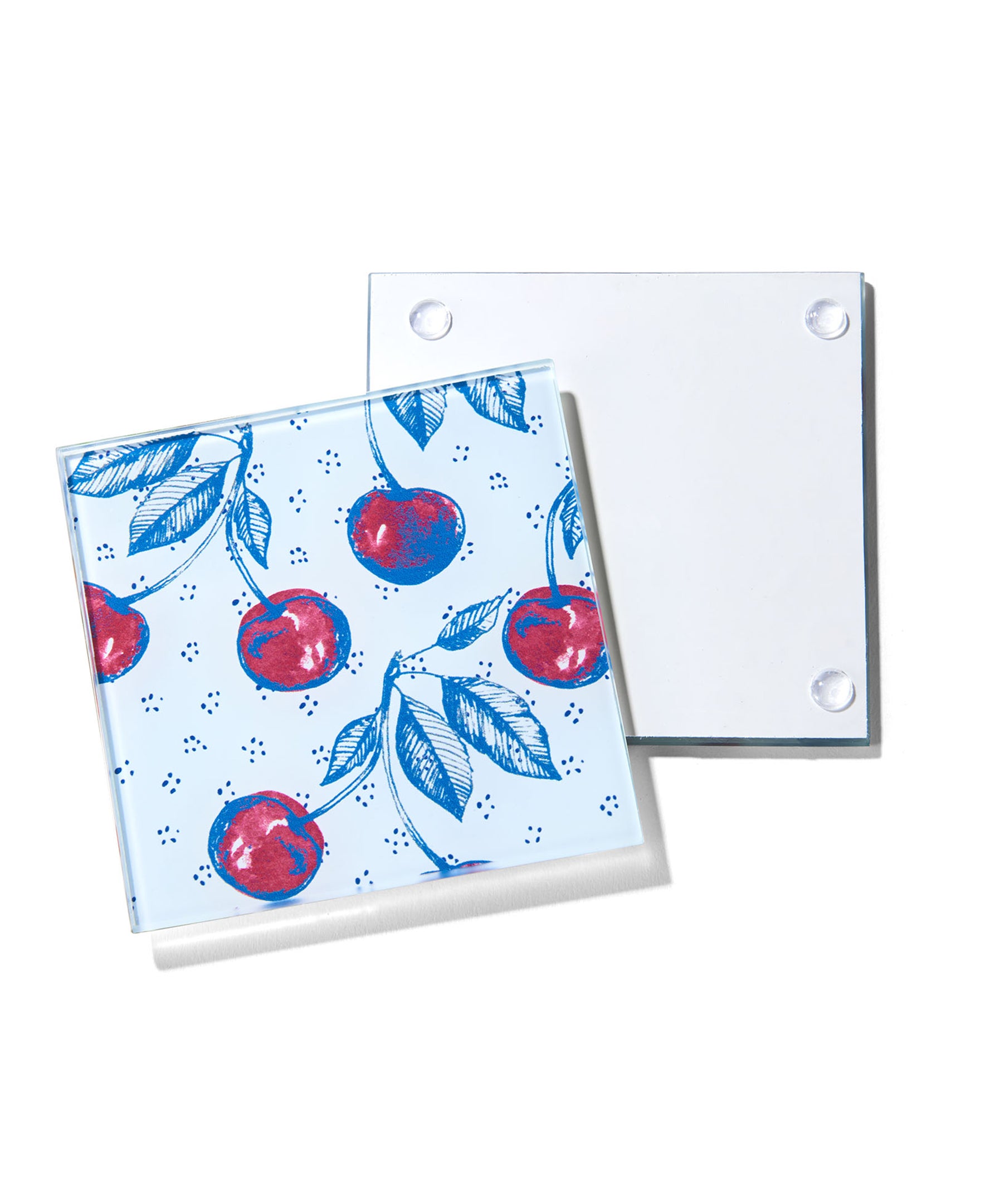 Cherry Picking Glass Coasters - Set of 4