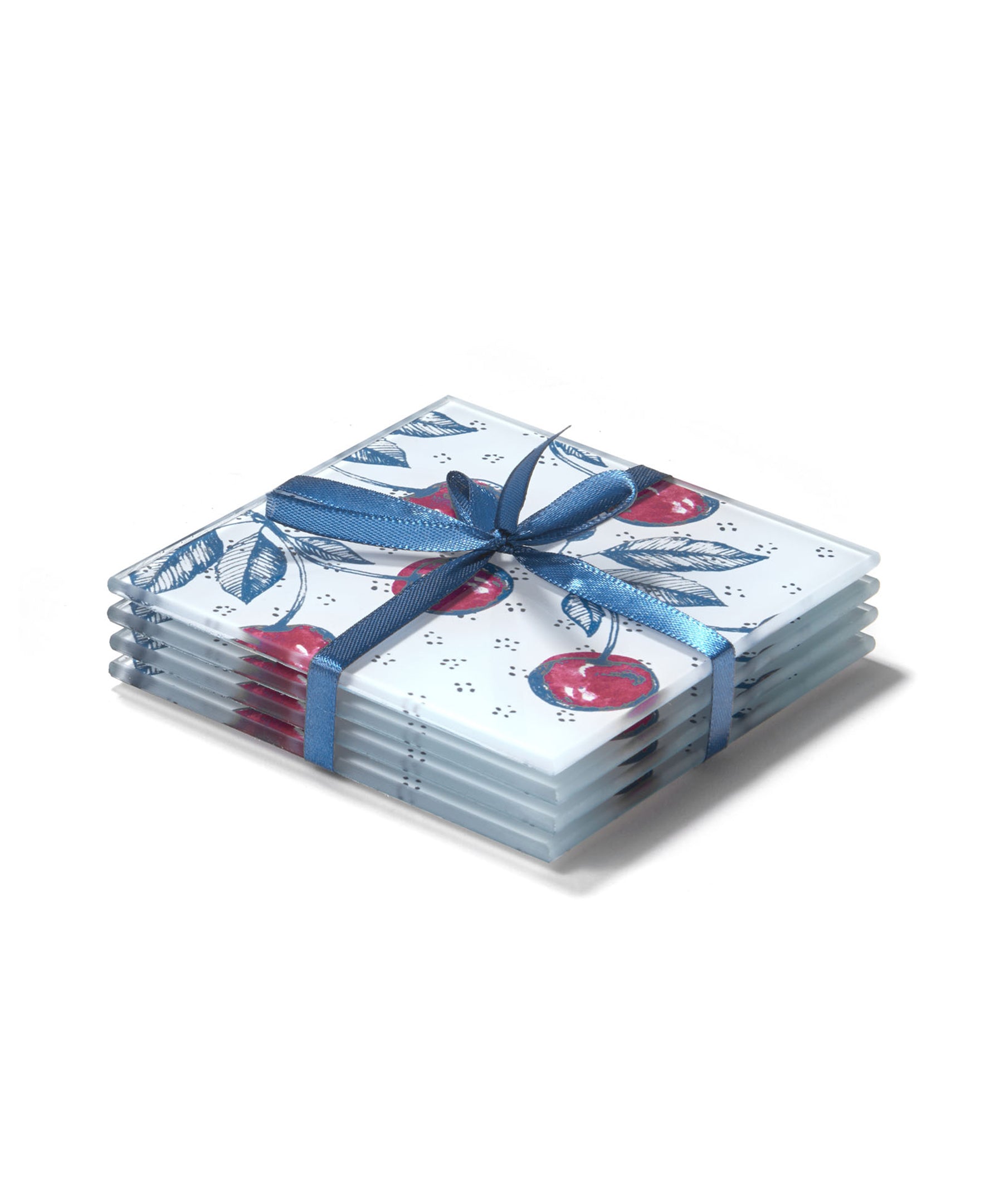 Cherry Picking Glass Coasters - Set of 4