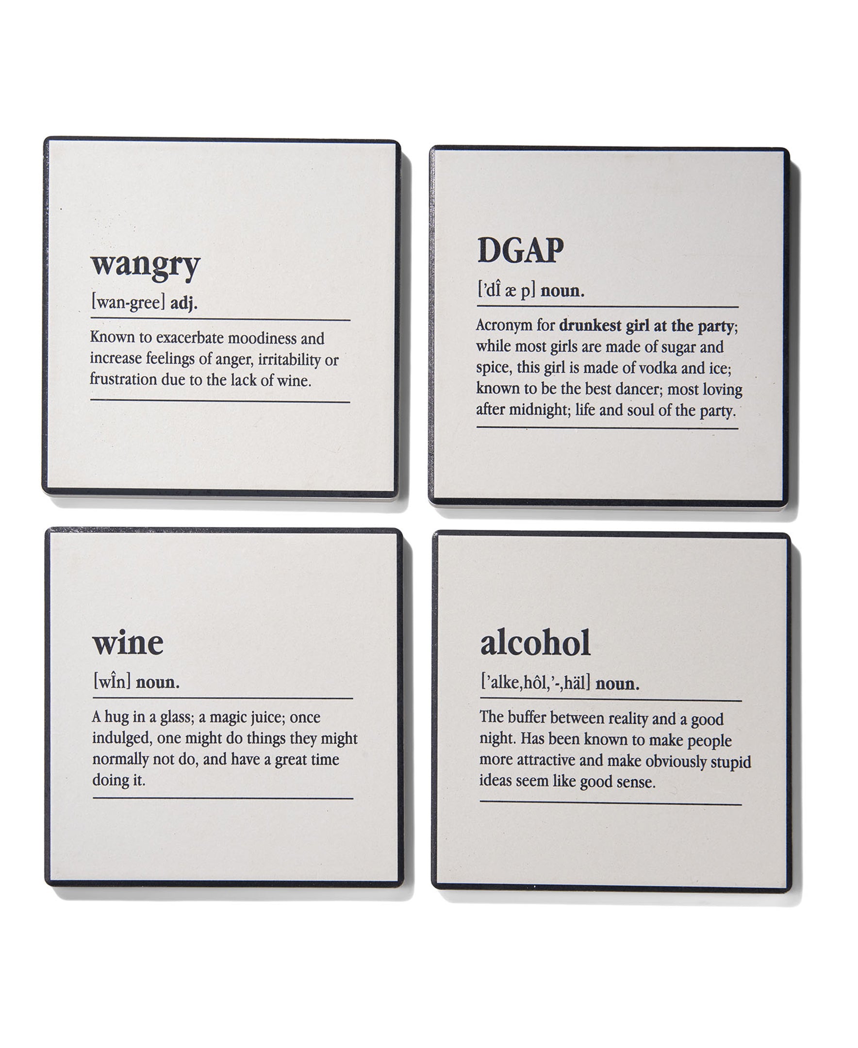 Definitions Set of 4 Ceramic Coasters