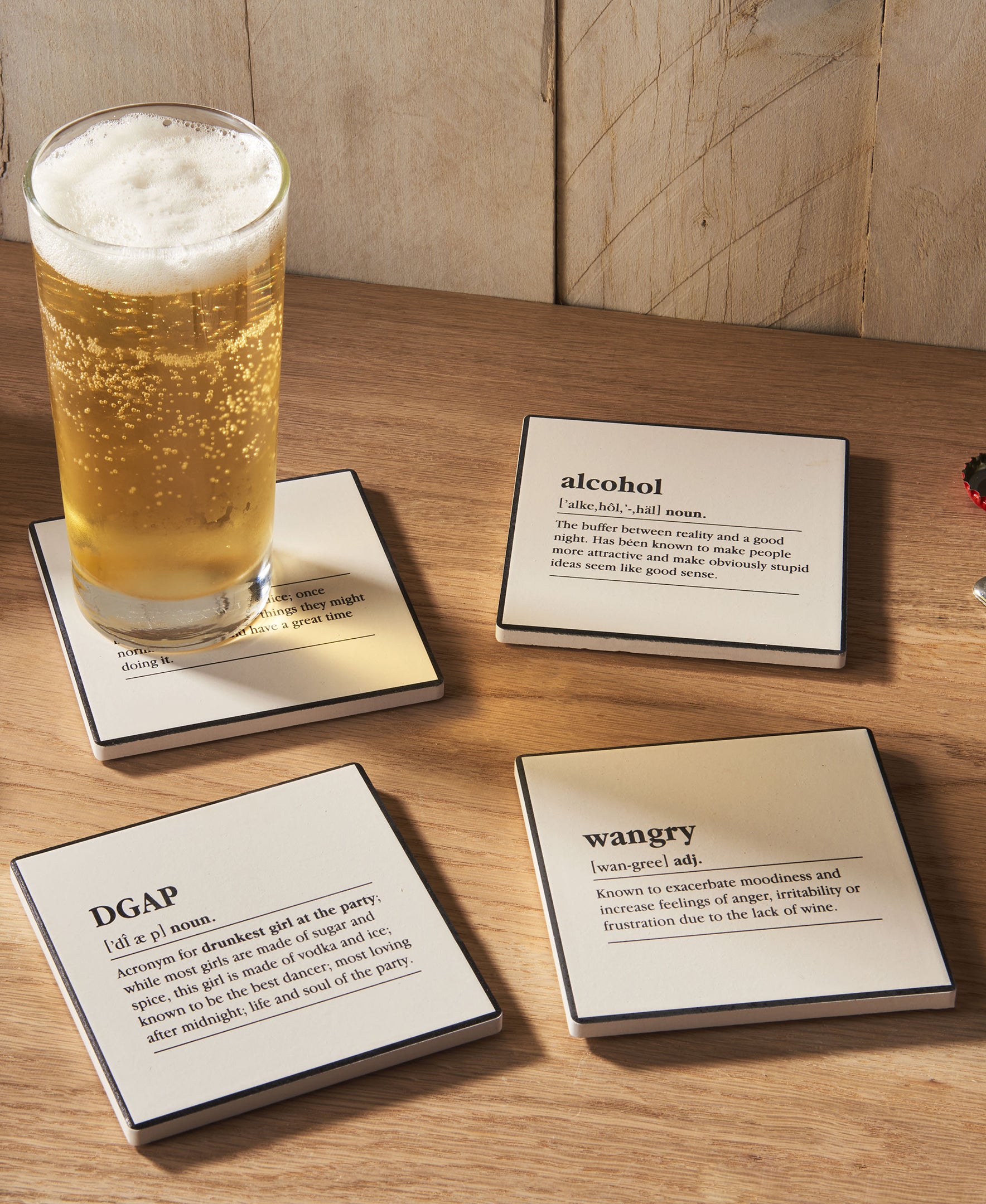 Definitions Set of 4 Ceramic Coasters