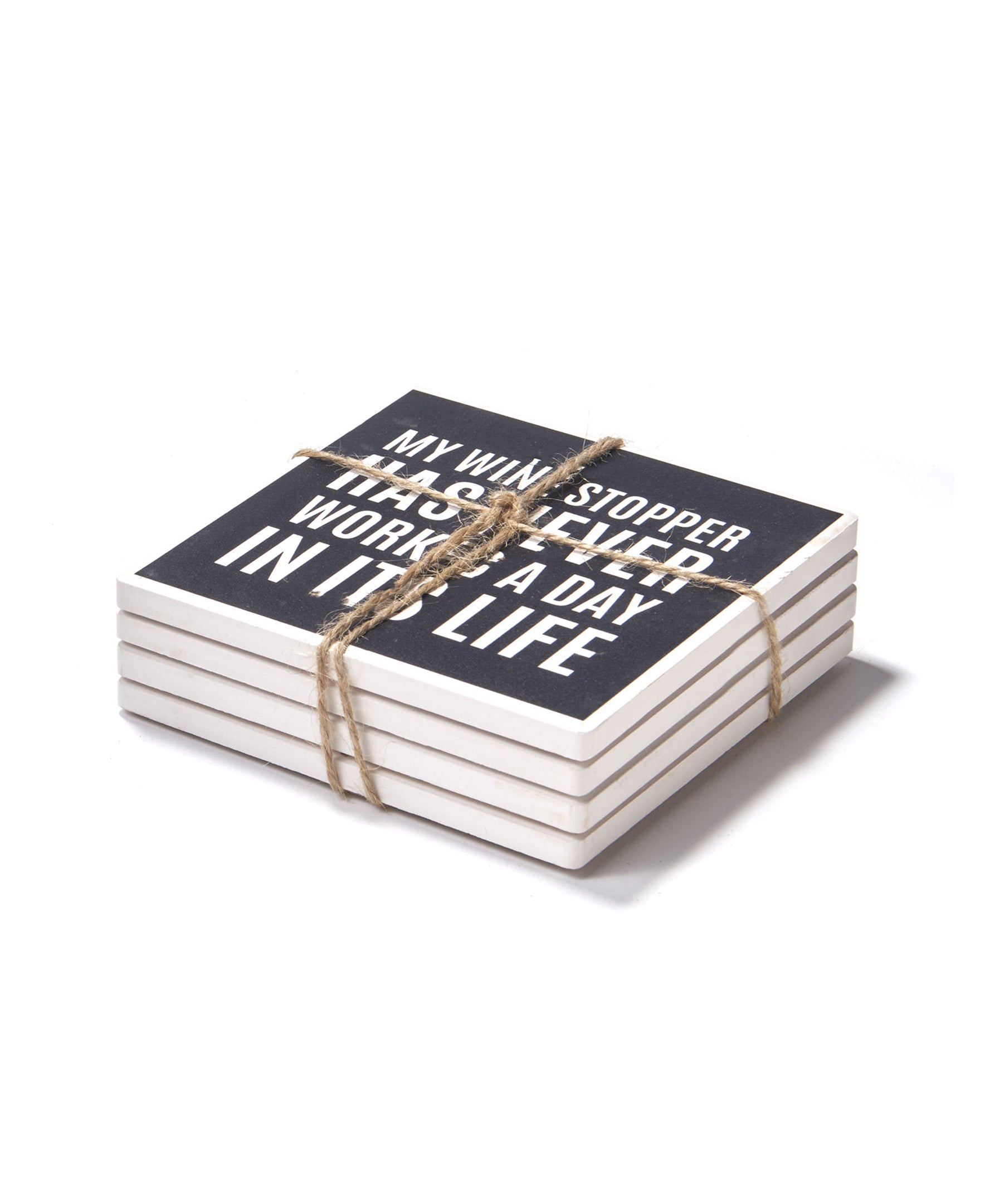 Cocktail Hour Sentiments Set of 4 Ceramic Coasters