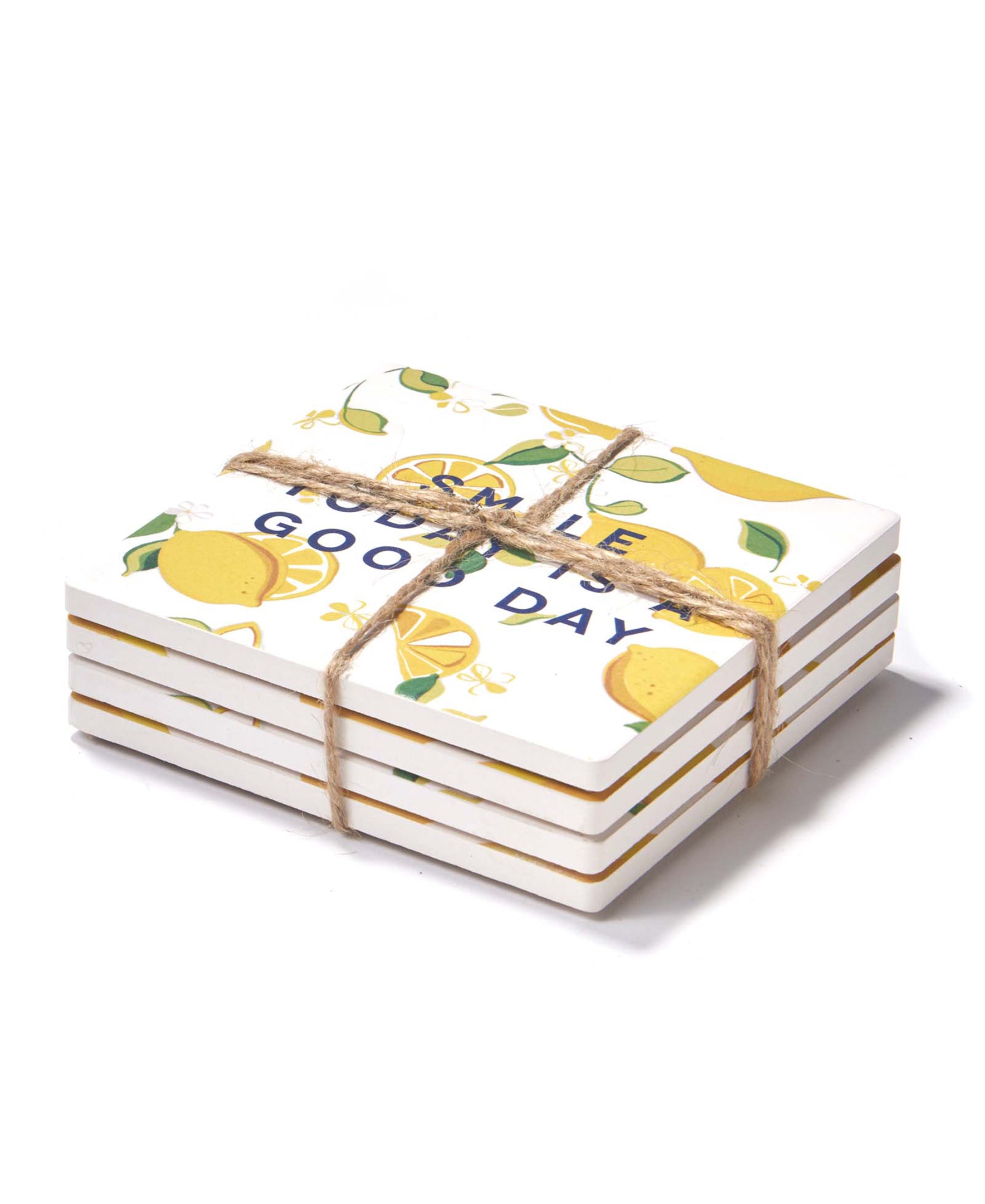Squeeze the Day Set of 4 Ceramic Coasters