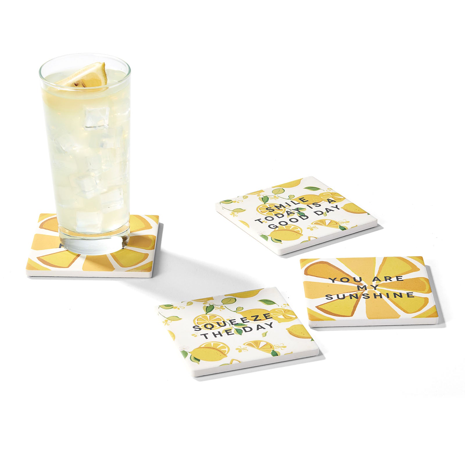Squeeze the Day Set of 4 Ceramic Coasters
