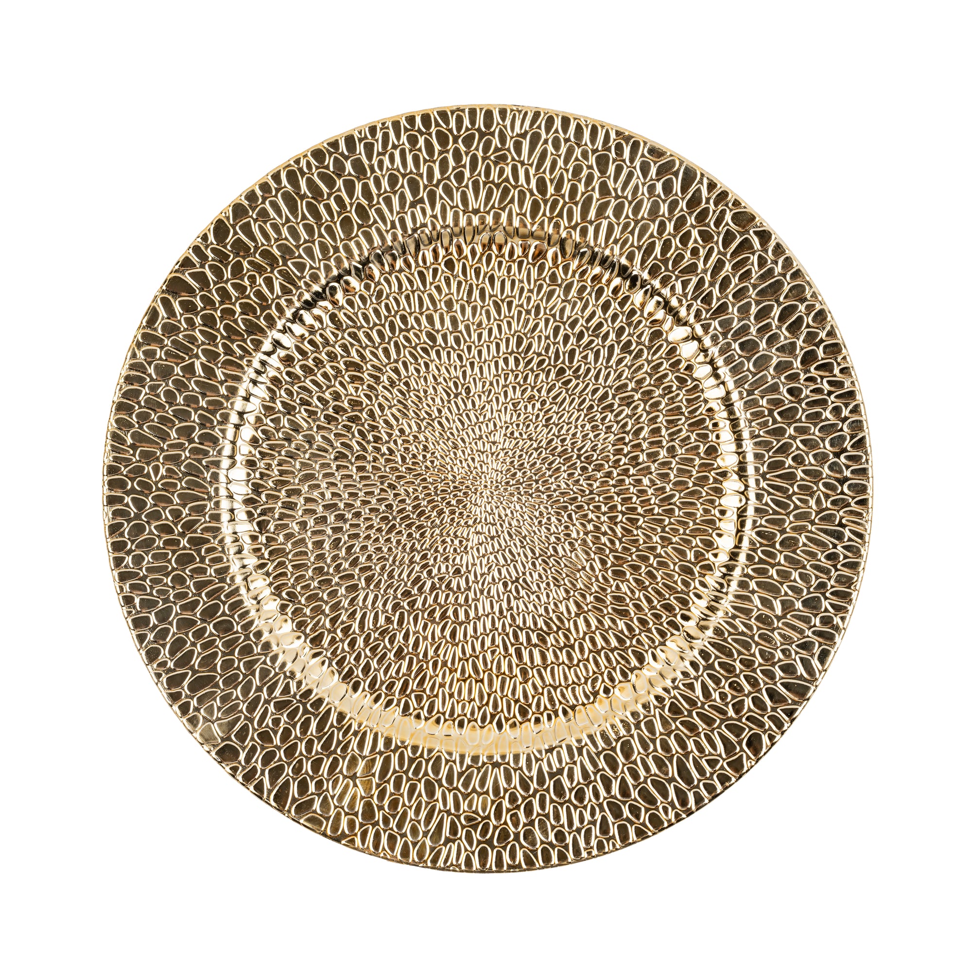Raindrops Electroplated Gold Set Of 4 Charger Plates 13"D