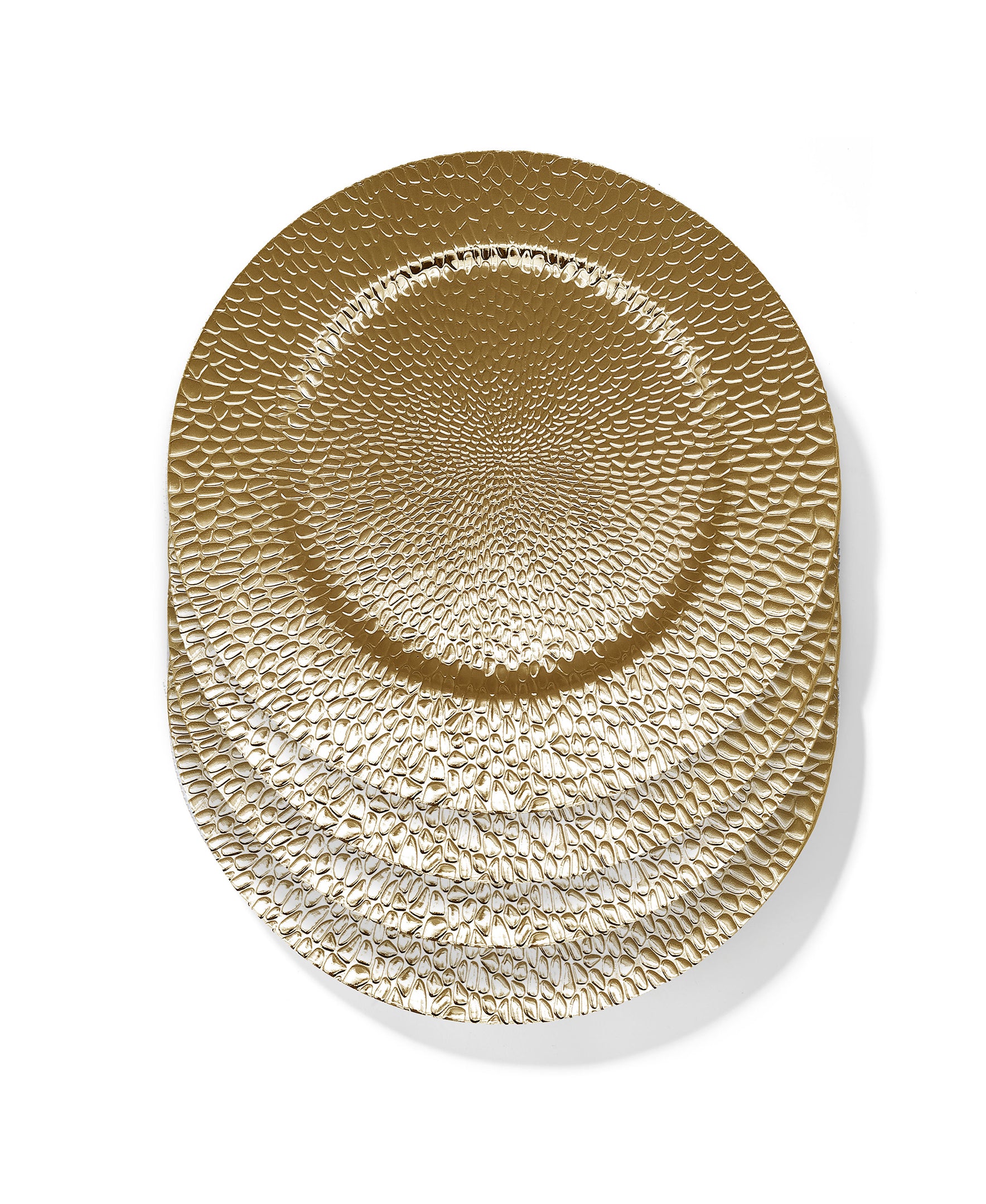 Raindrops Electroplated Gold Set Of 4 Charger Plates 13"D