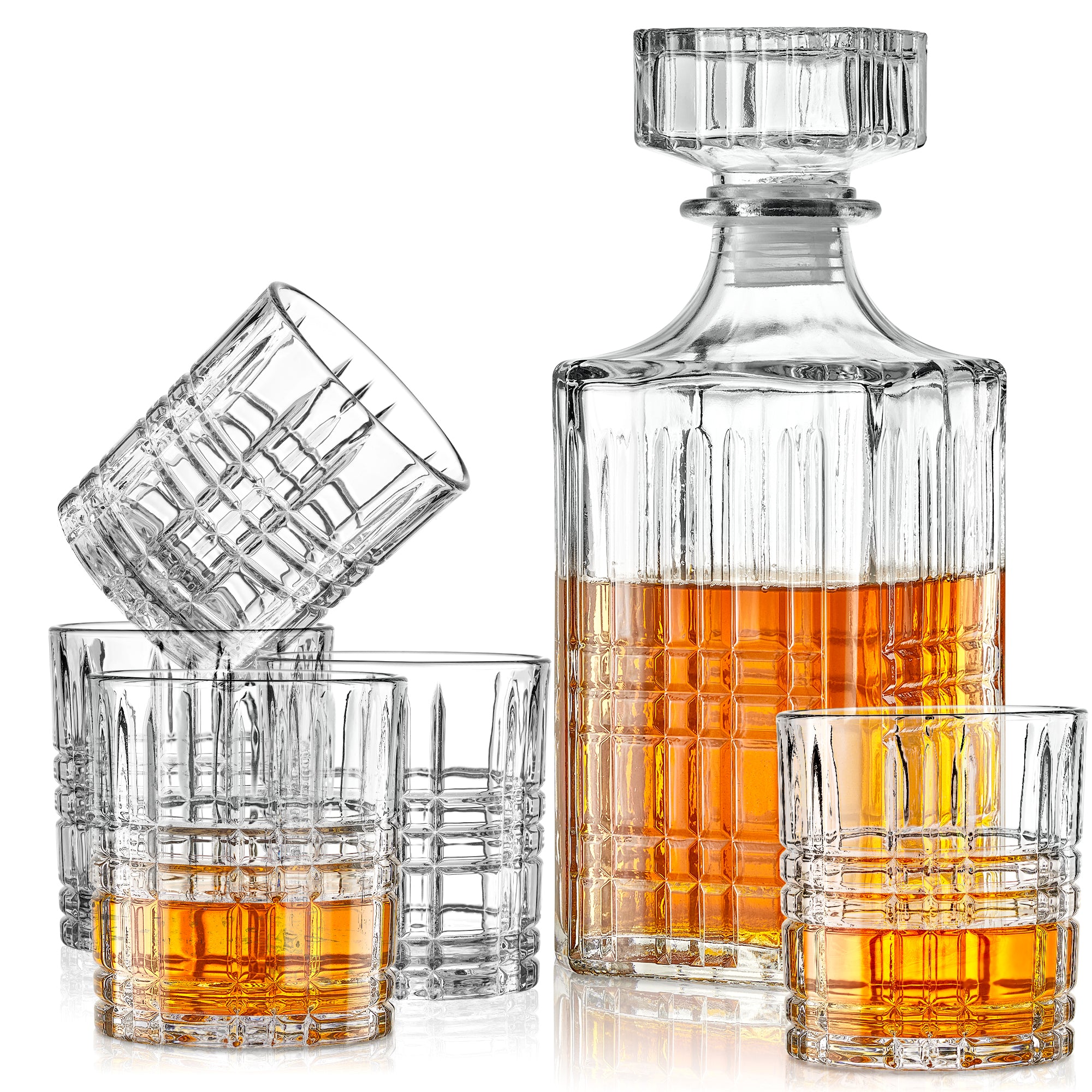 LEXINGTON 7 PC WHISKEY SET RB 6 GLASSES