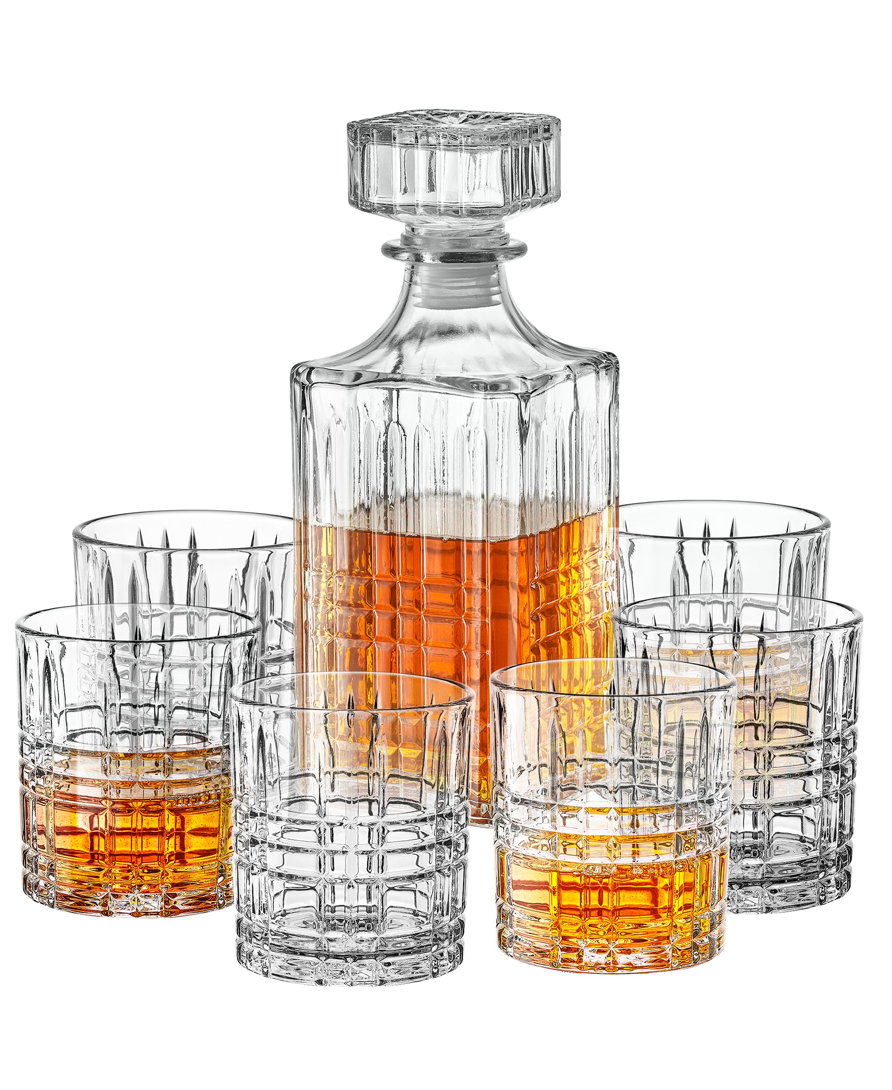 LEXINGTON 7 PC WHISKEY SET RB 6 GLASSES