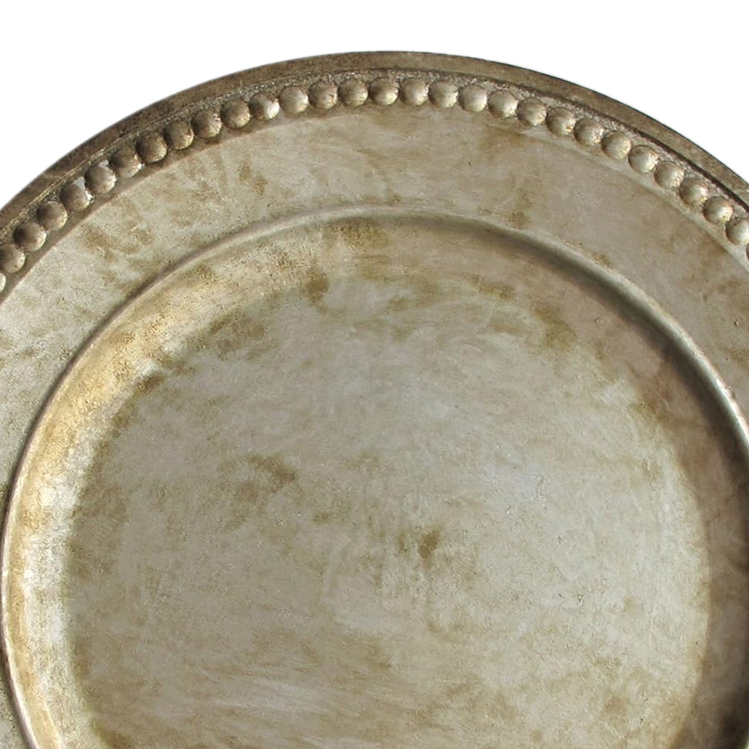 SILVER BEADED CHARGER PLATES SET of 4 14"D