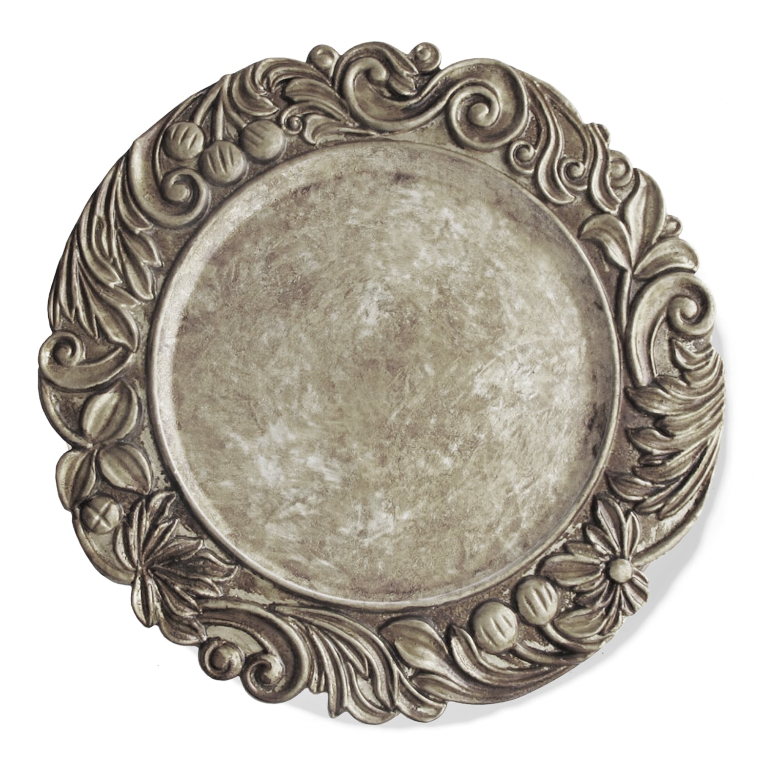 Cantera Silver Charger Plates Set Of 4 14" D