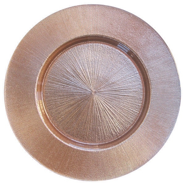 Rose Gold Glass Charger Plate for Elegant Table Settings