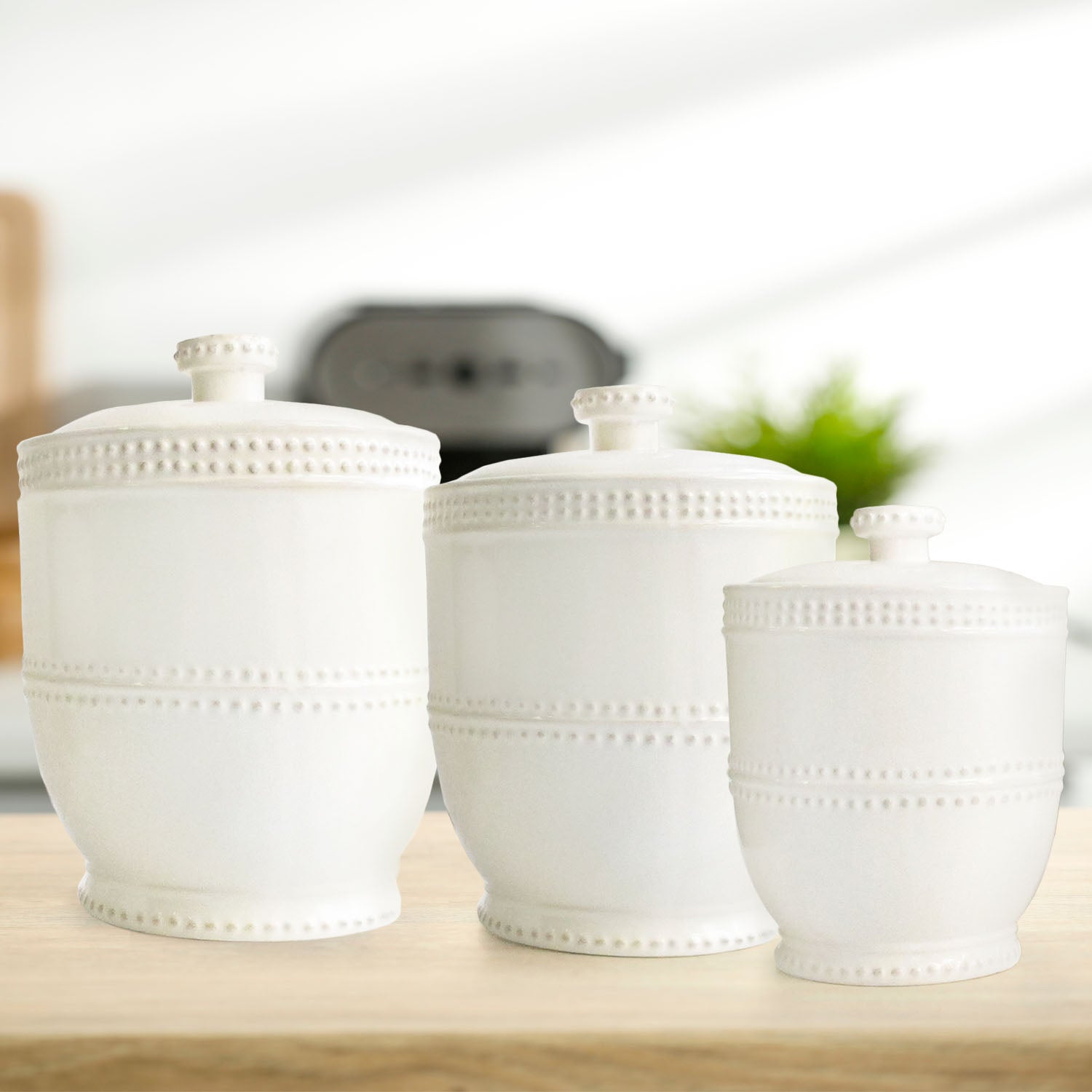 Bianca Bead 3 Pieces Canister Set