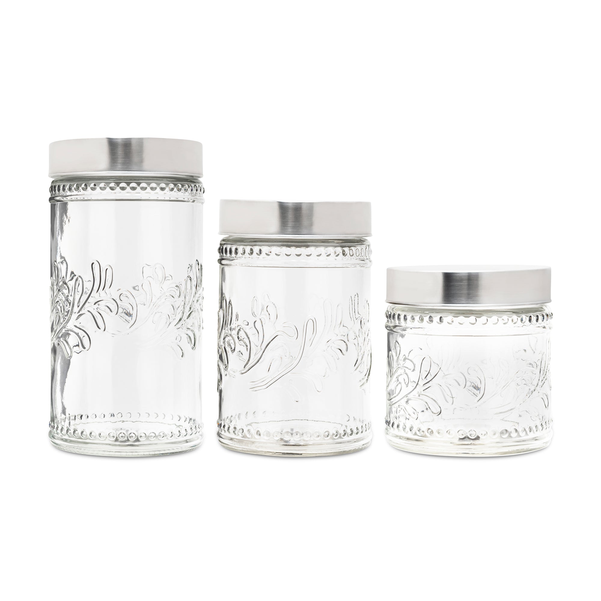 Fleur De Lis Round 3-Piece Kitchen Canister Set