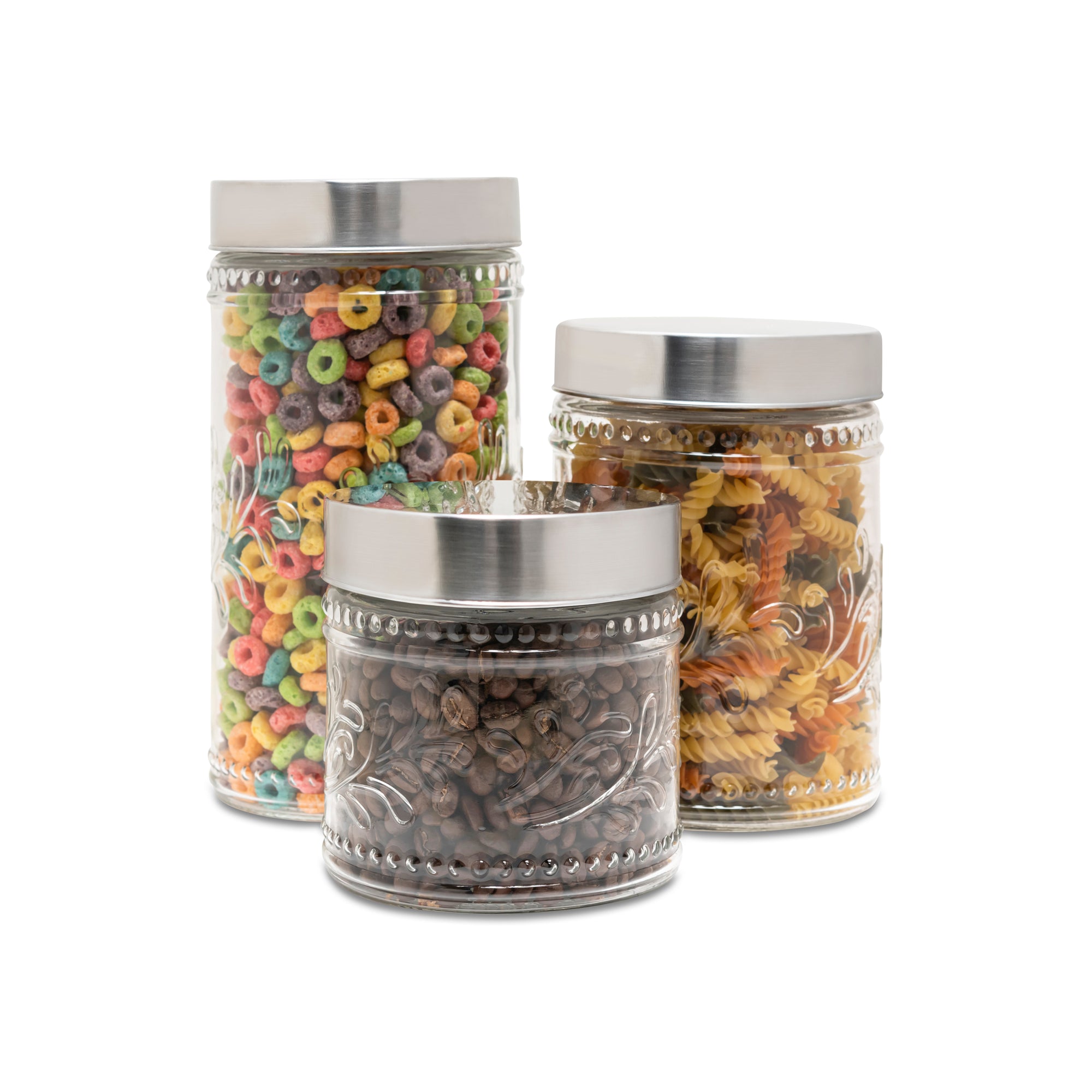 Fleur De Lis Round 3-Piece Kitchen Canister Set