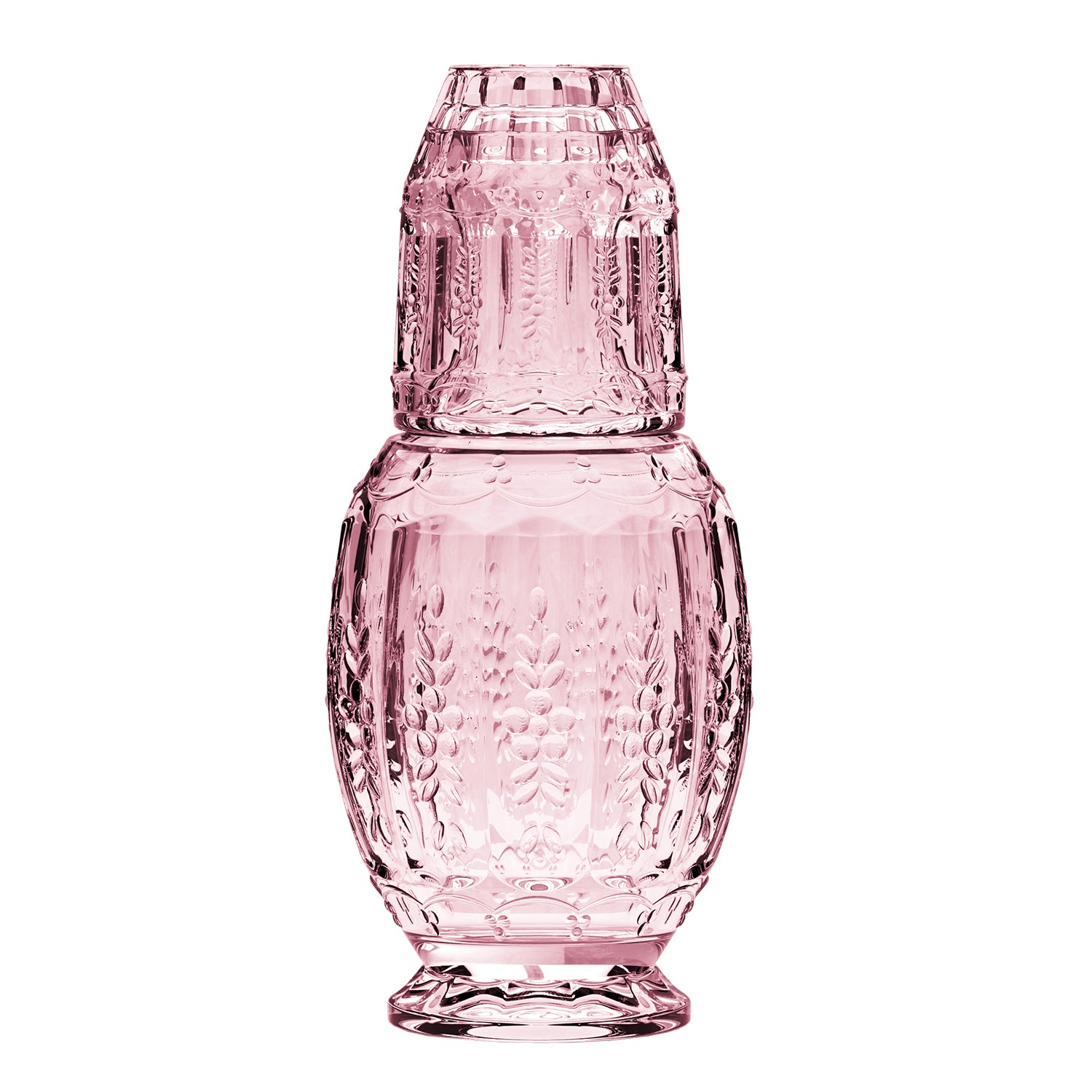 Vintage Pink Bedside Water Carafe With Tumbler