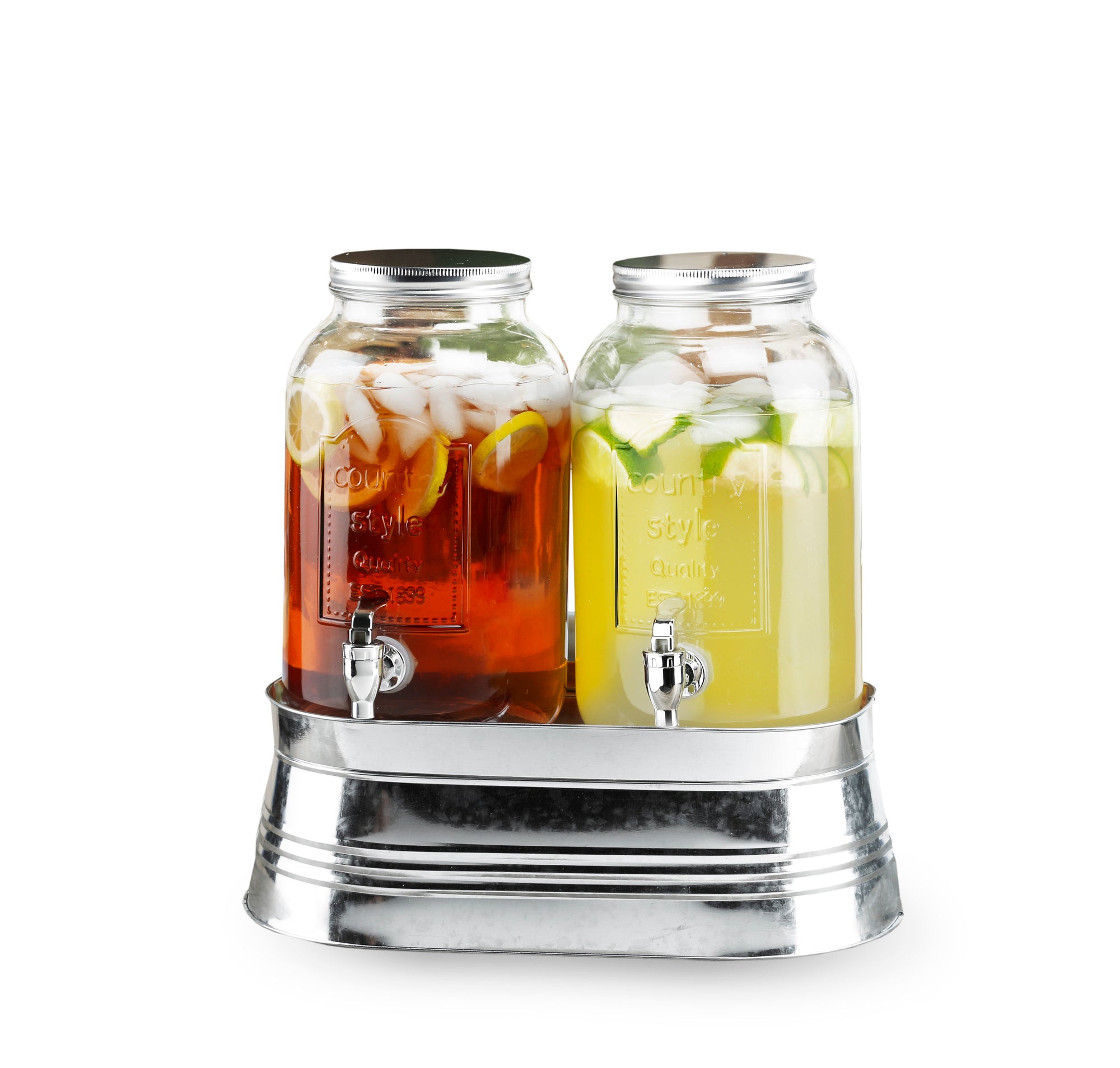 Classic Farmhouse 2-Piece Set Beverage Dispensers 1 Gal Each