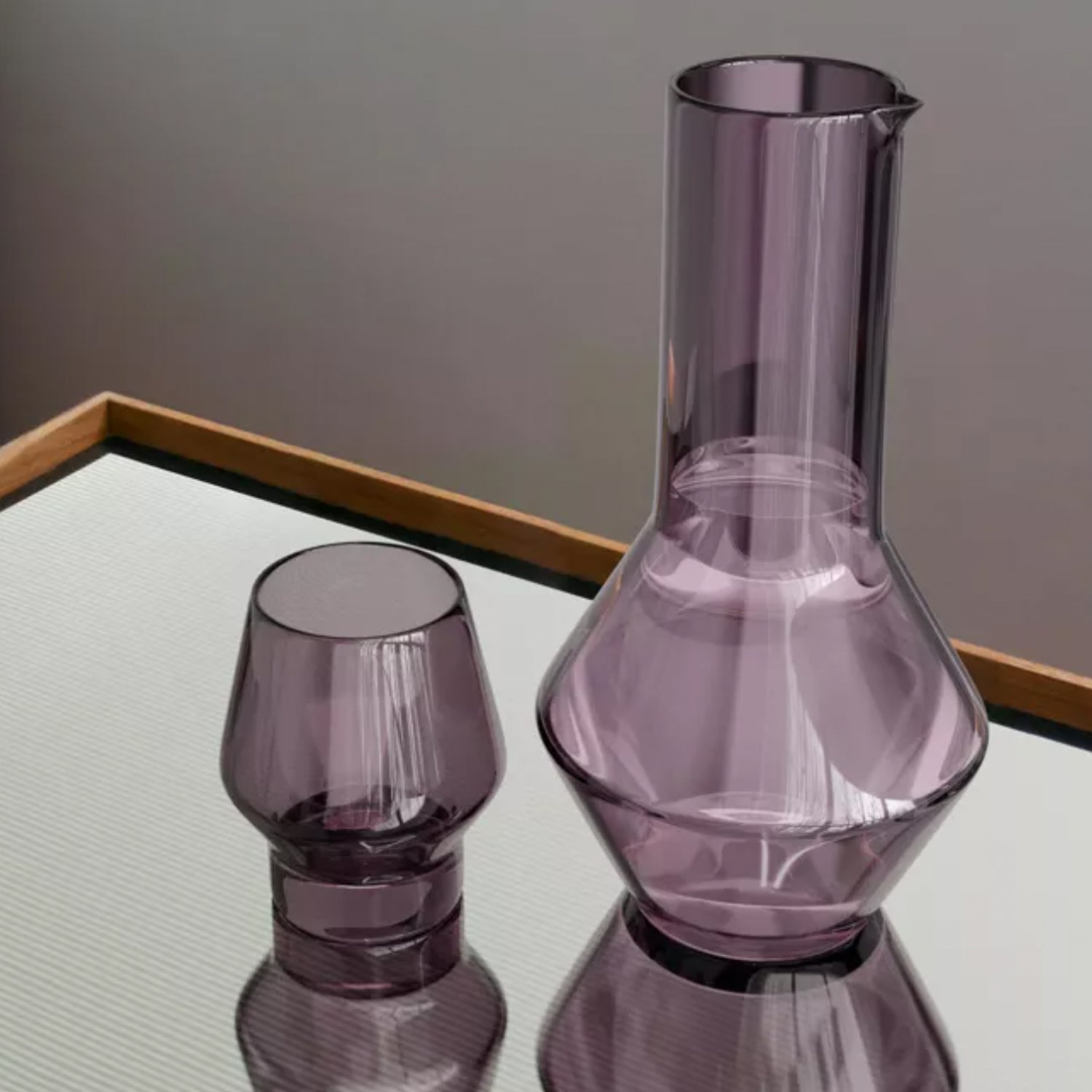 Plum Carafe With Tumbler
