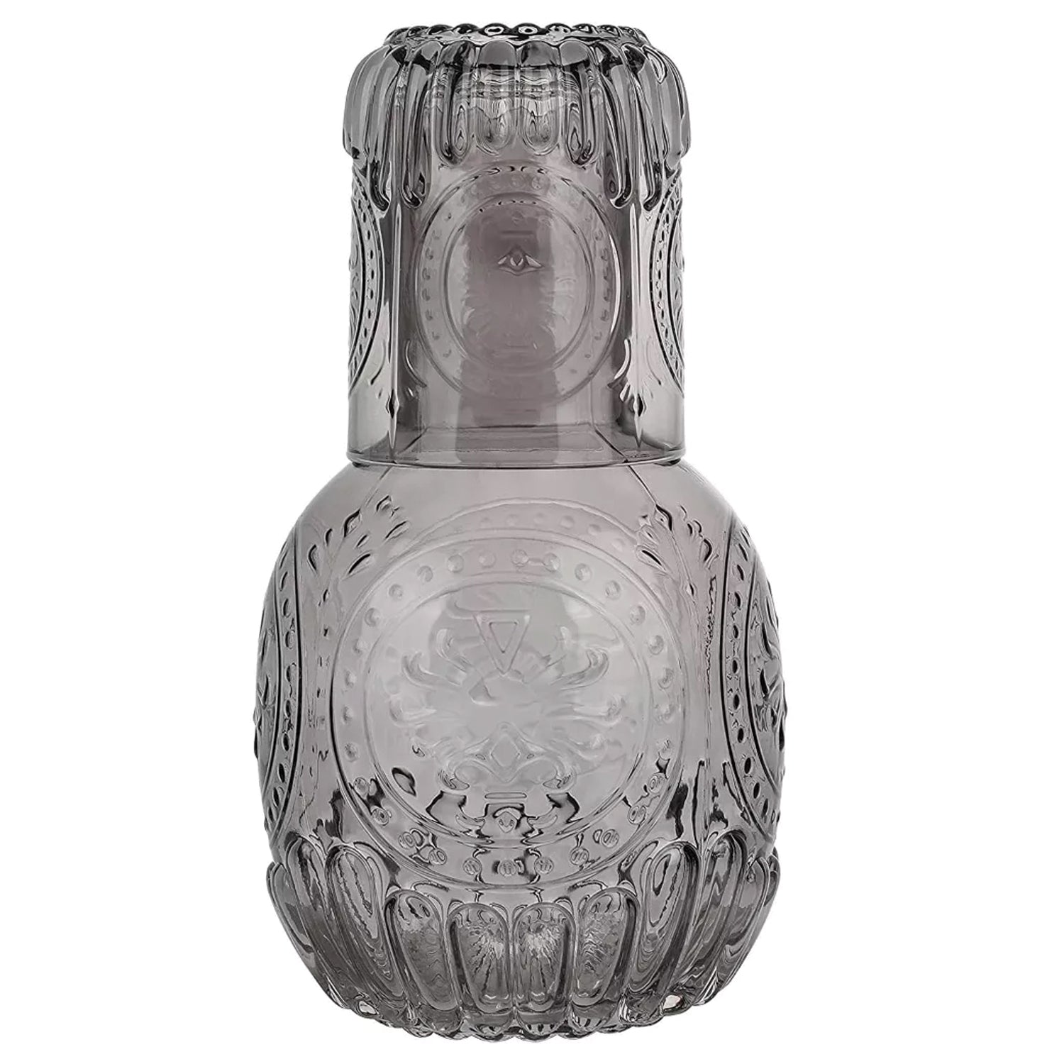 Gray Glass 2-Piece Carafe Set