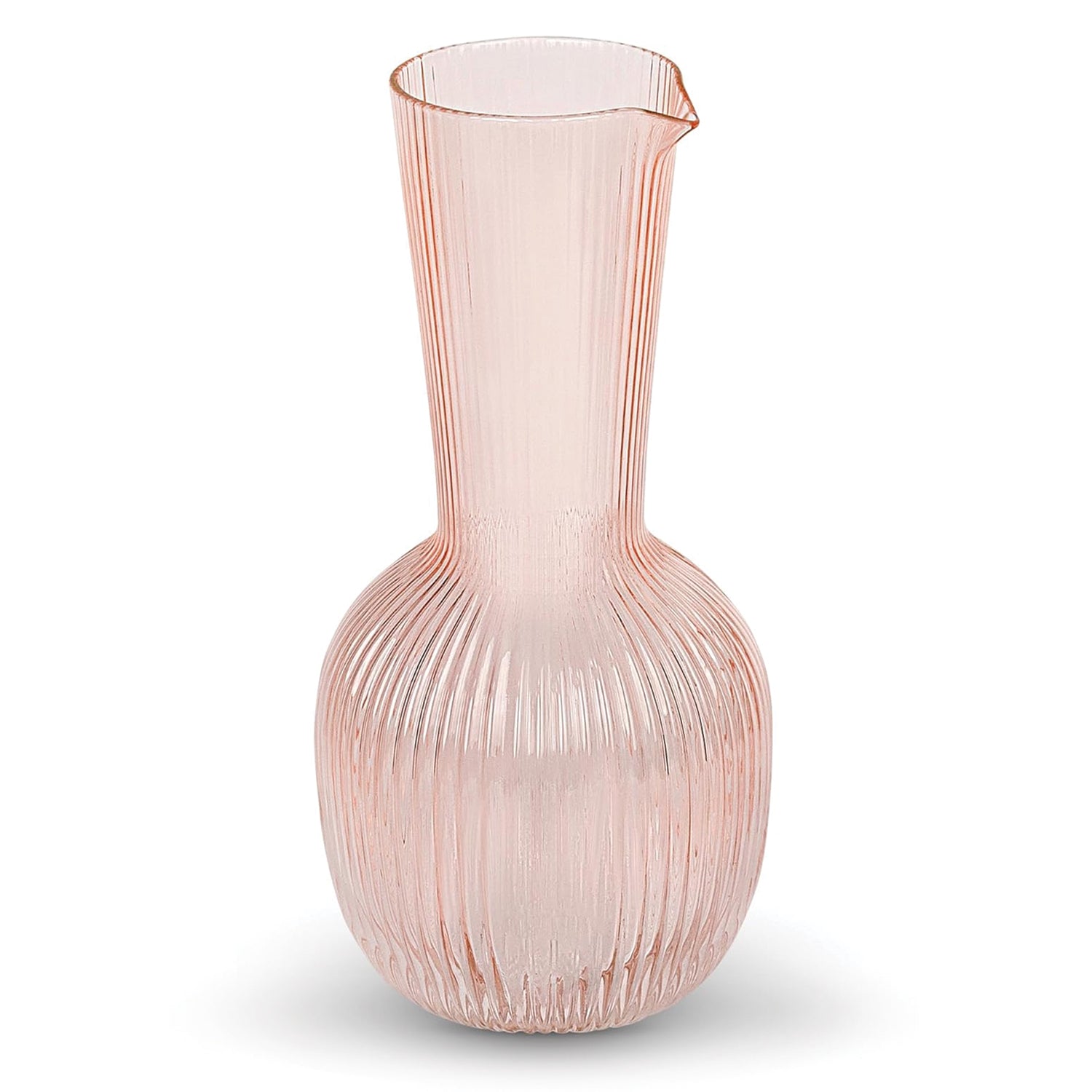 Pink Fluted Carafe 40.58OZ.