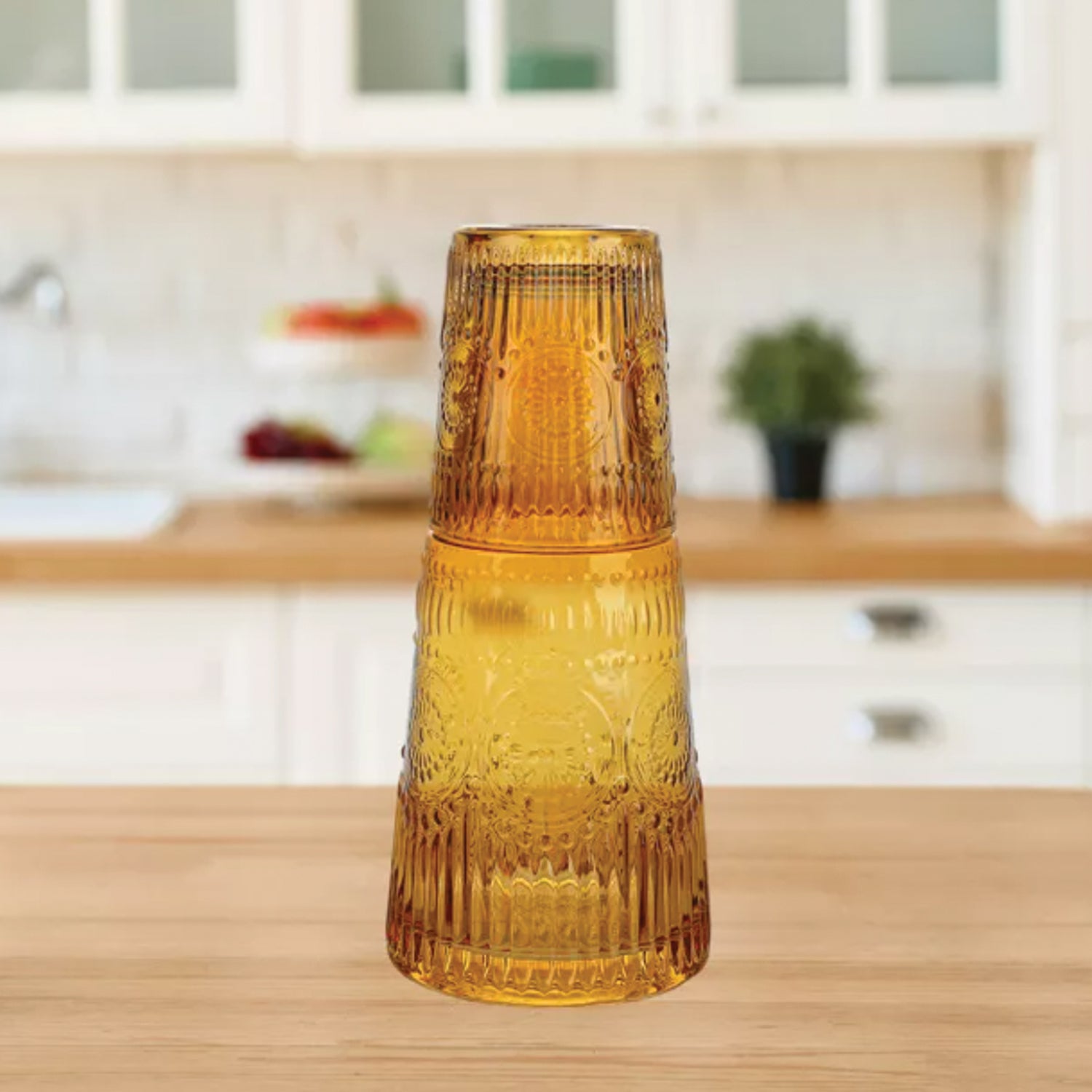 Vintage Amber Carafe Set