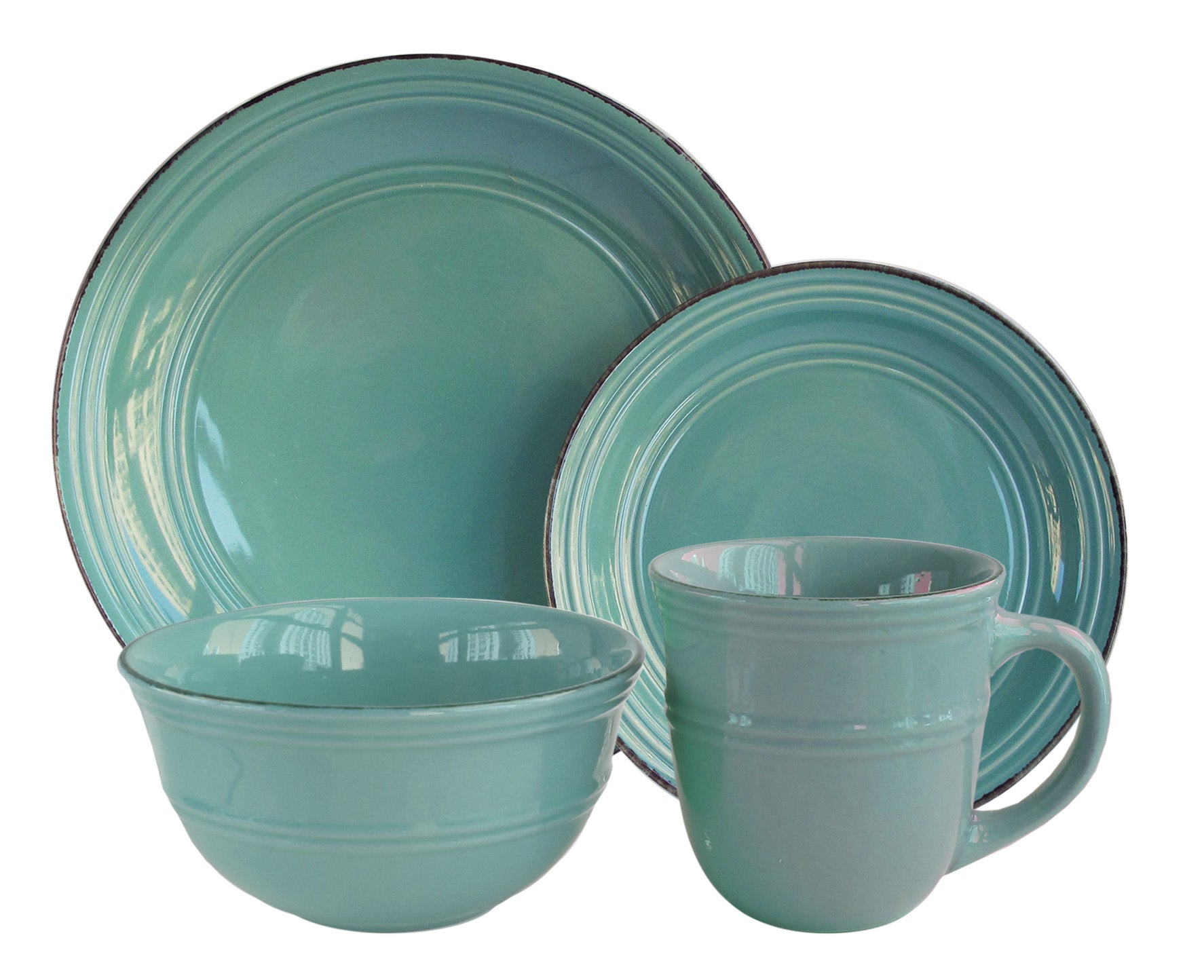 Madelyn Aqua Blue 16-Piece Dinner Set