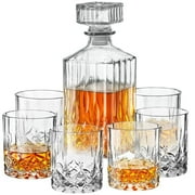 LORETTO  7 PC WHISKEY SET RB  4 GLASSES