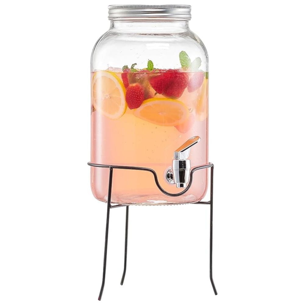 ORCHARD HILL BEVERAGE DISPENSER WITH WIRE STAND 1 GAL/ DISPENSER+STAND