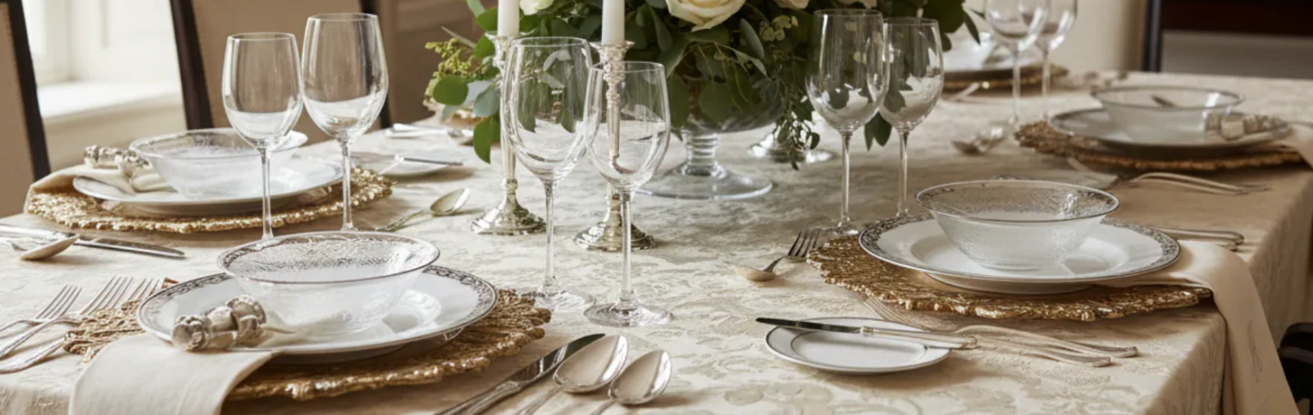 Table setting with charger plates