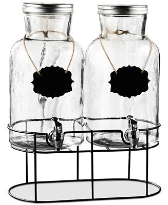 Sierra Chalkboard 2-Piece Set Dispensers with Lid 1.5 Gal Each