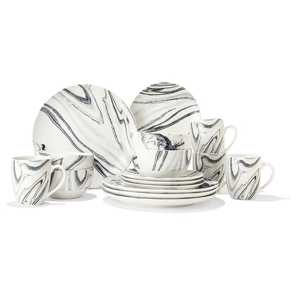 marble　ツーピースセット Marble Coupe 16-Piece Dinner Set - Jay Companies
