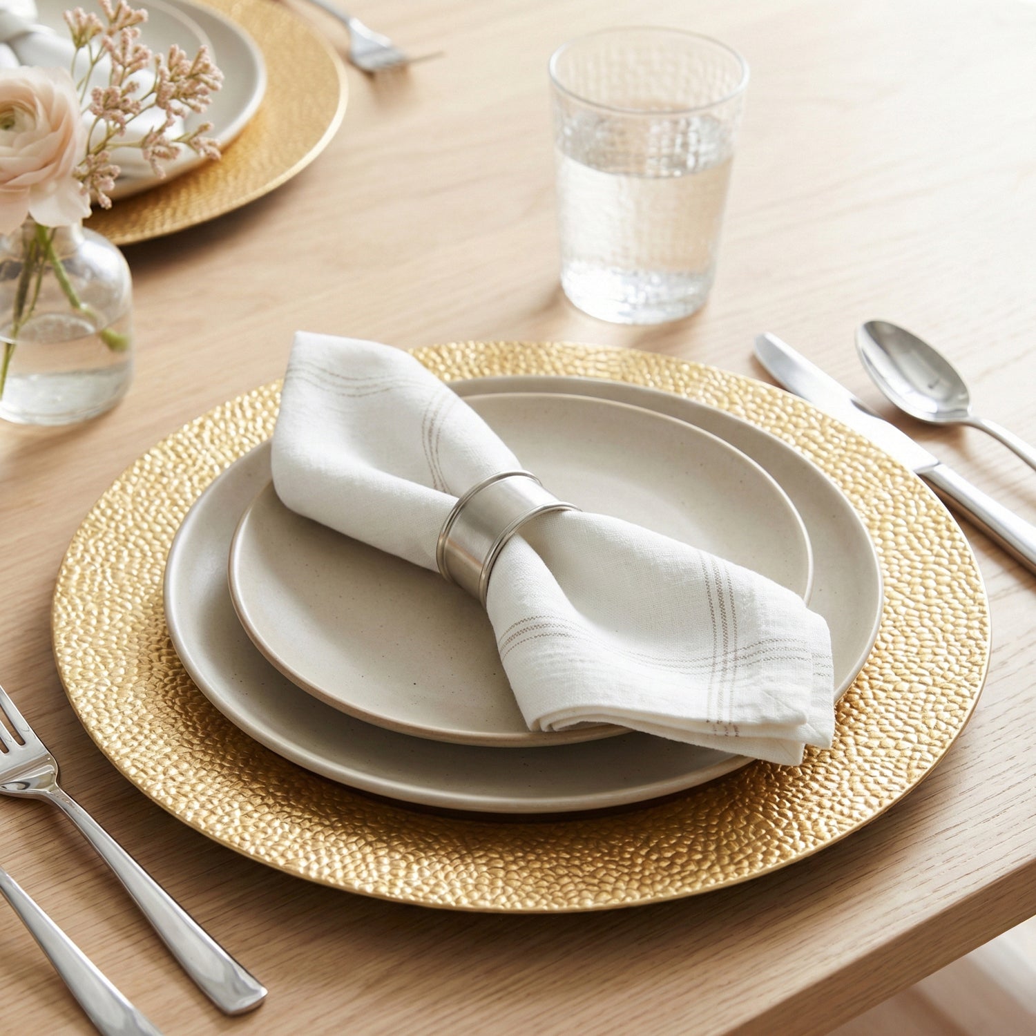 Gold Sand Charger Plate Set- 12 Pieces