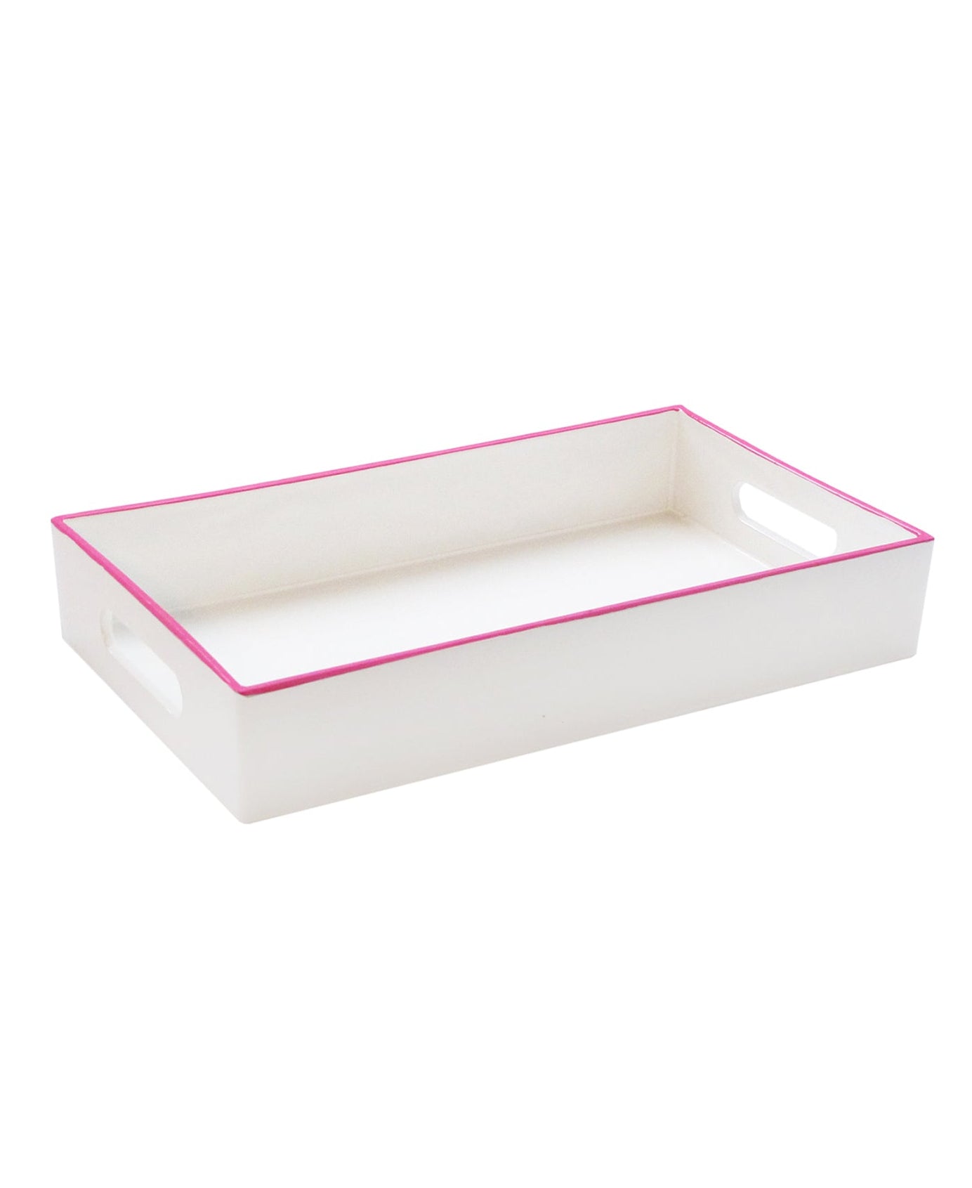 White & Pink Rectangular Tray