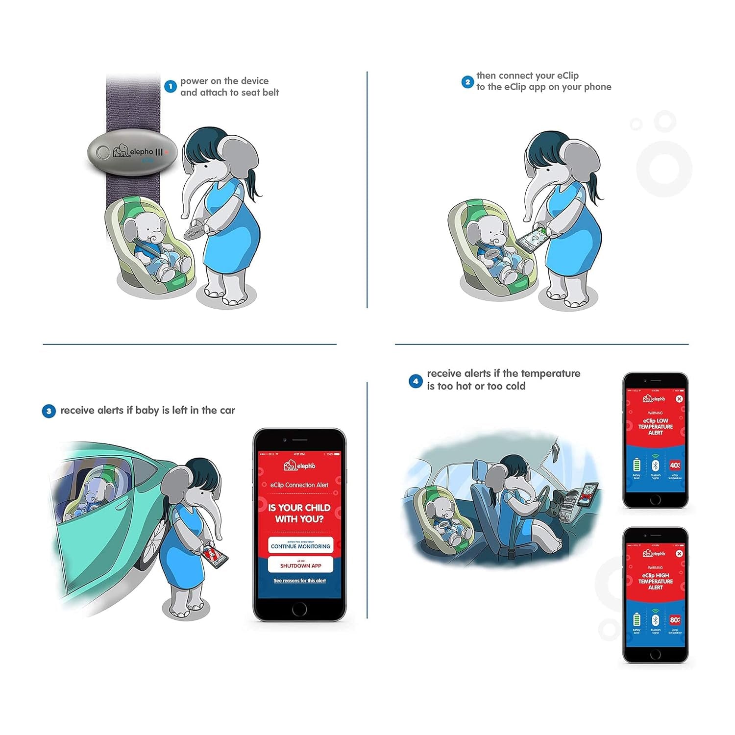 eClip Baby Car Seat Alarm