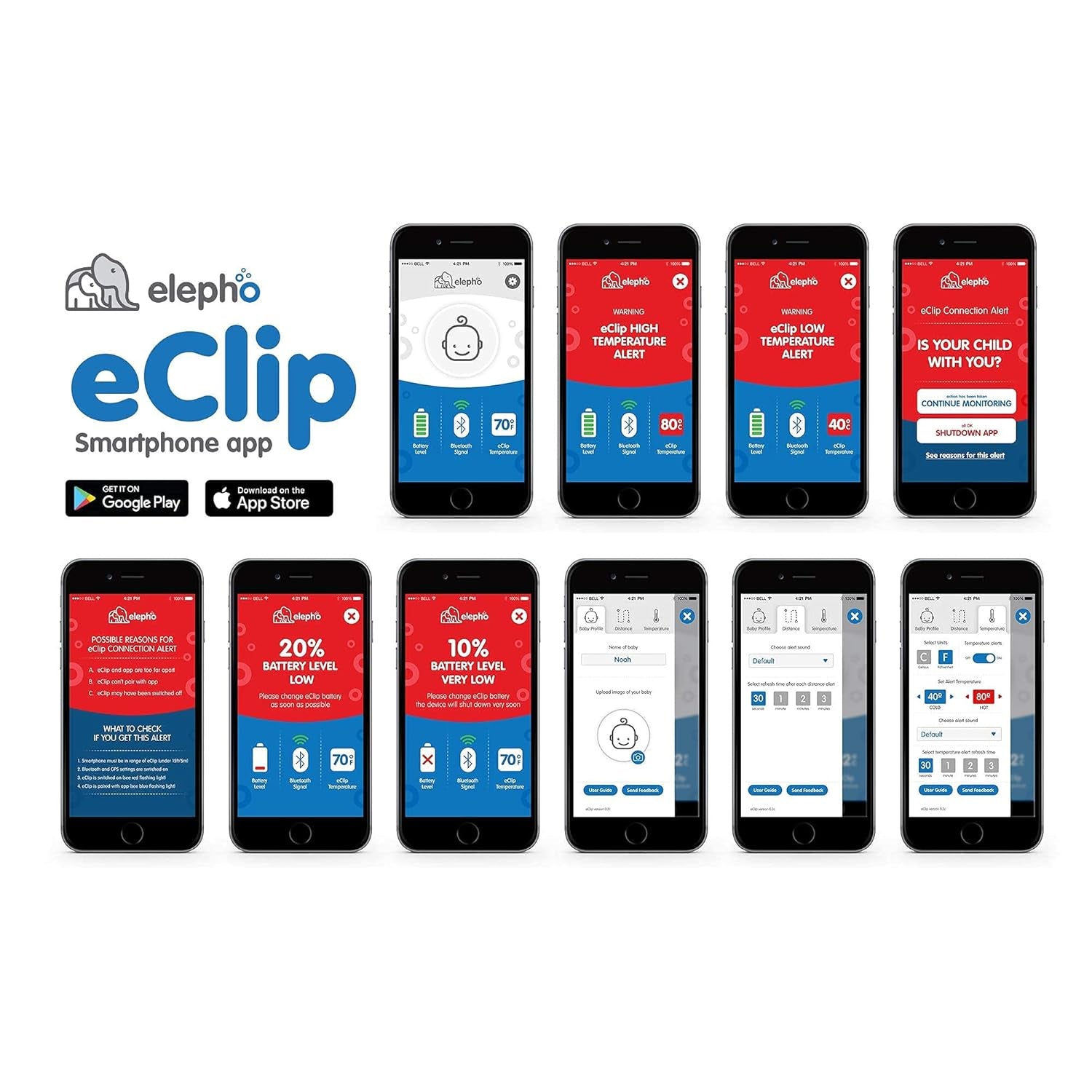 eClip Baby Car Seat Alarm
