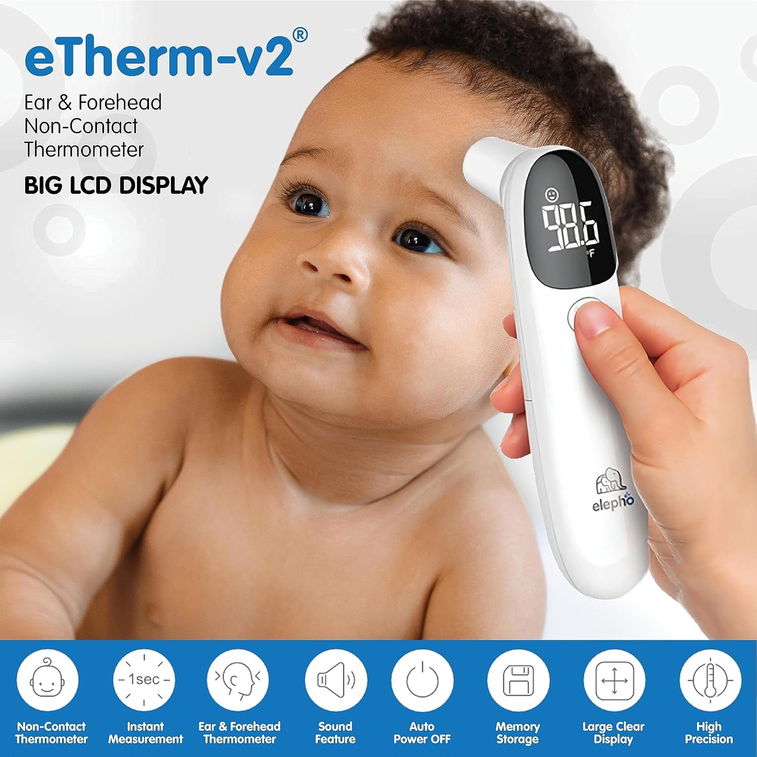 eTherm V2 Forehead Non-contact Thermometer
