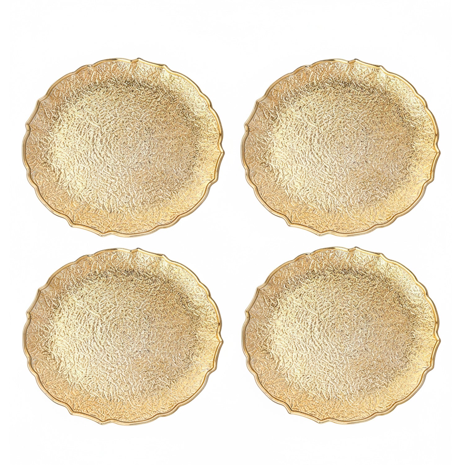 Valentina Scallop Gold Plated Set of 4 Charger Plates 13"D