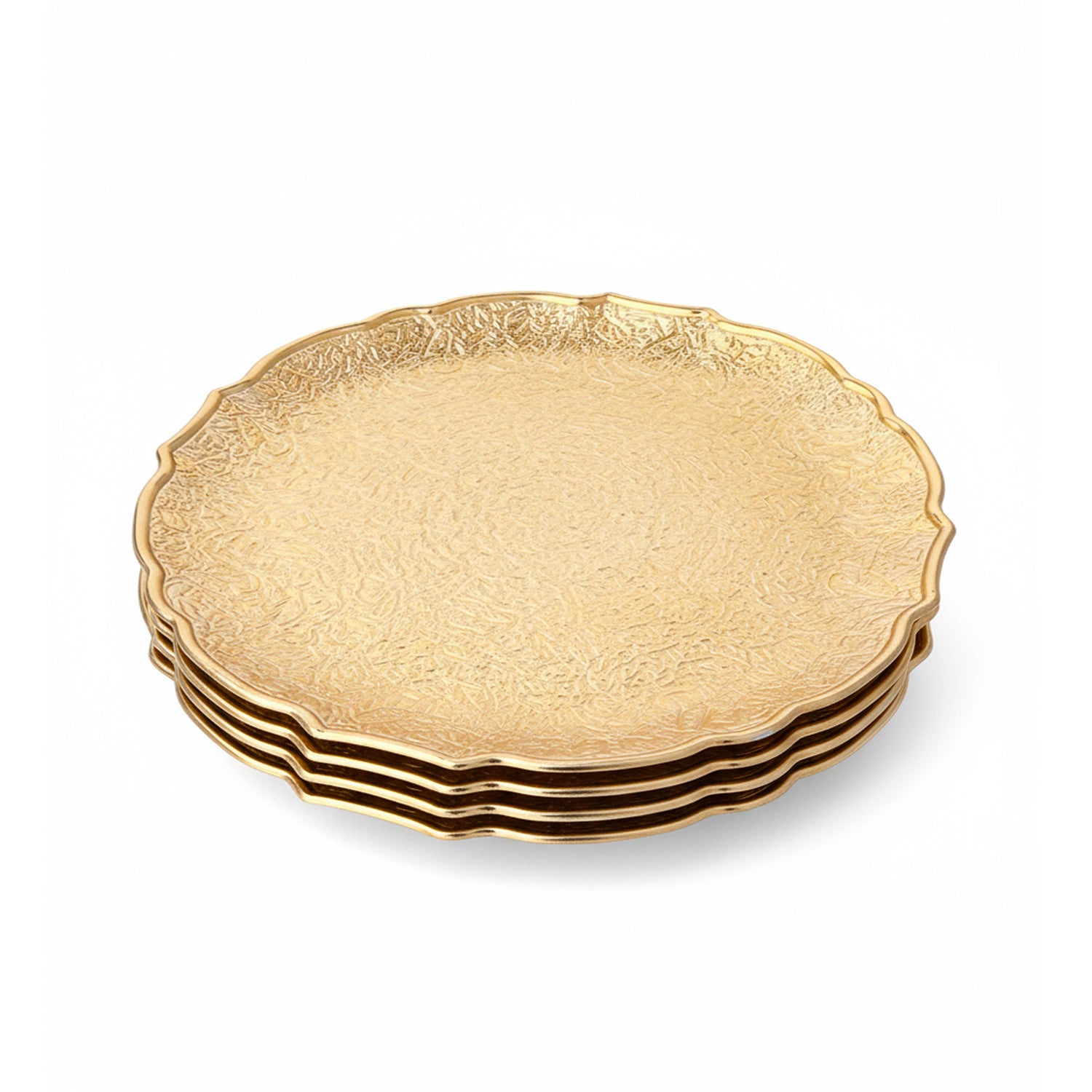 Valentina Scallop Gold Plated Set of 4 Charger Plates 13"D