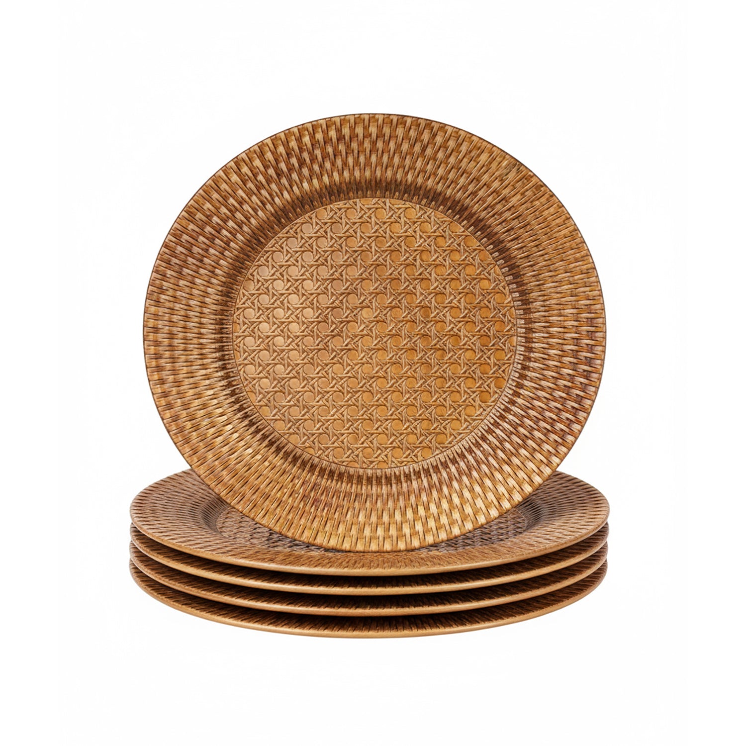 Weaver Gold Plated Set of 4 Charger Plates 13"D