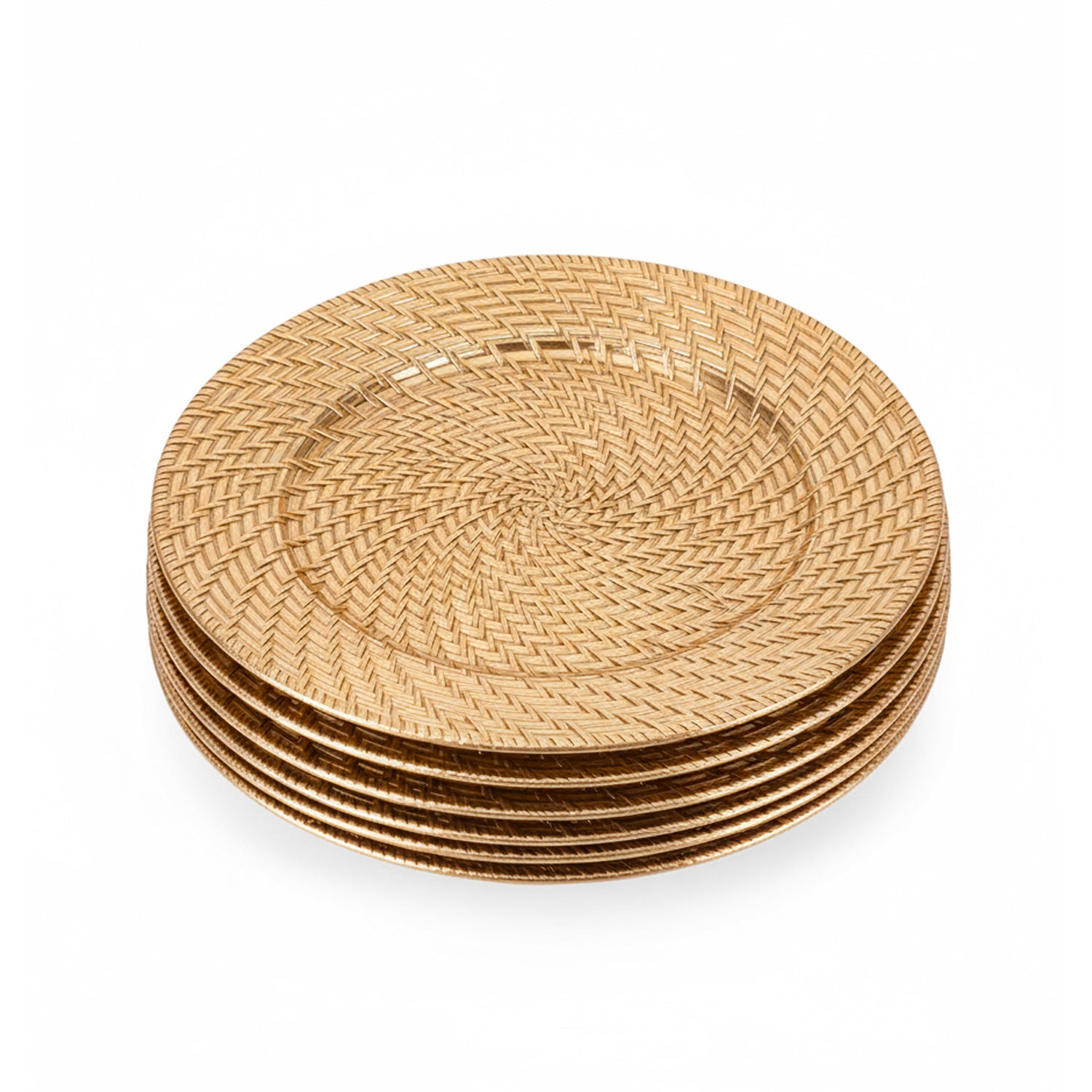 Aurelie Gold Plated Set of 4 Charger Plates 13"D