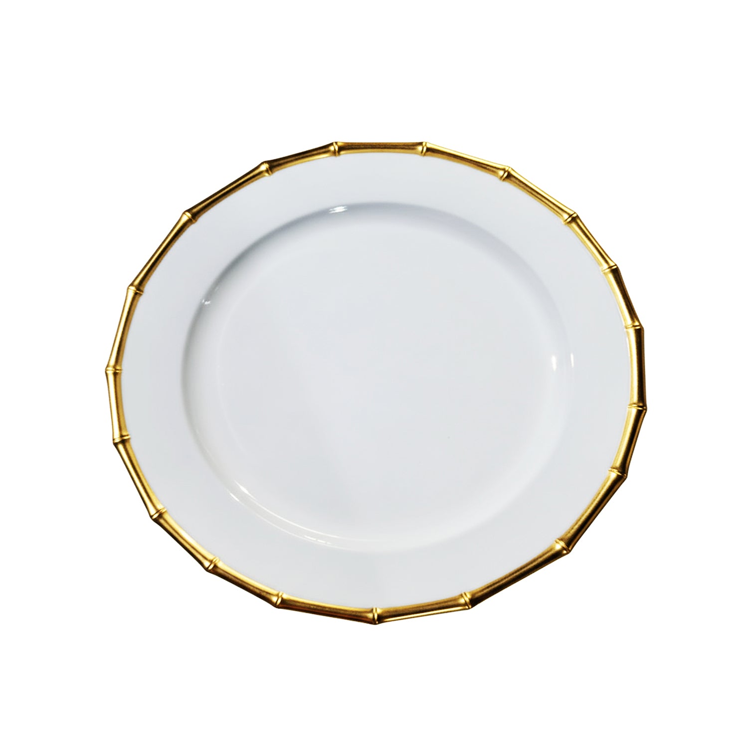 Bamboo White & Gold Plated Set of 4 Charger Plates 13"D