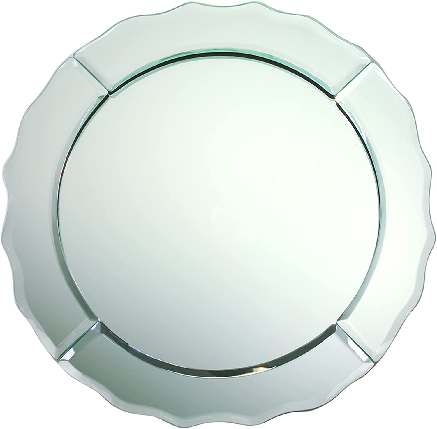 Mirror Glass Charger 13" Round Scallop Edge