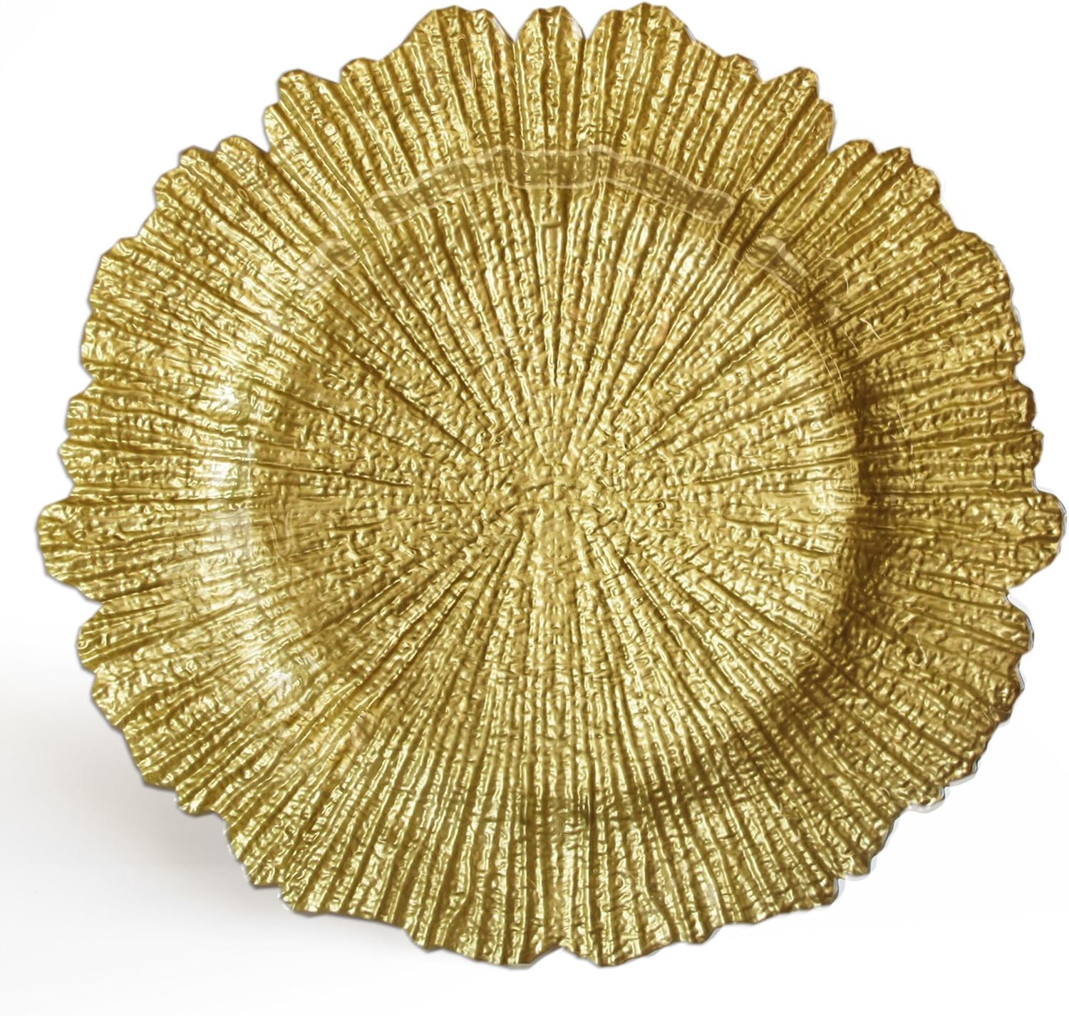 Reef Gold Glass 13"D Charger Plate 4-Piece Set