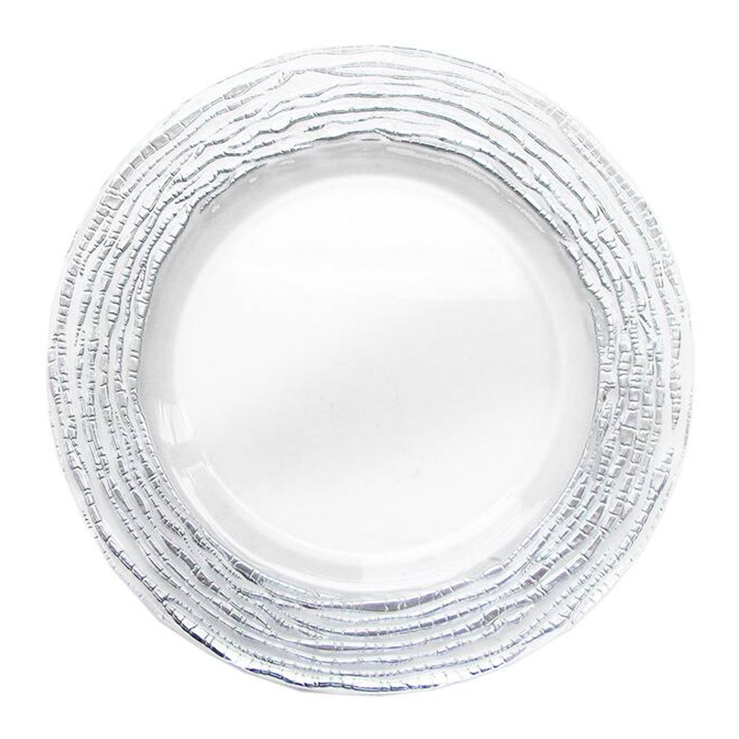 Arizona Silver & Clear Glass Charger Plates 4-Piece Set 13"D