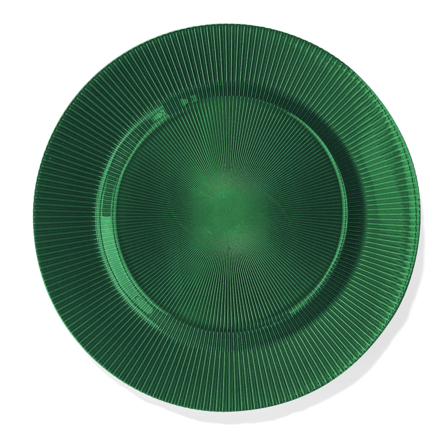Sunray Emerald Glass Charger Plates 4-Piece Set 13"D